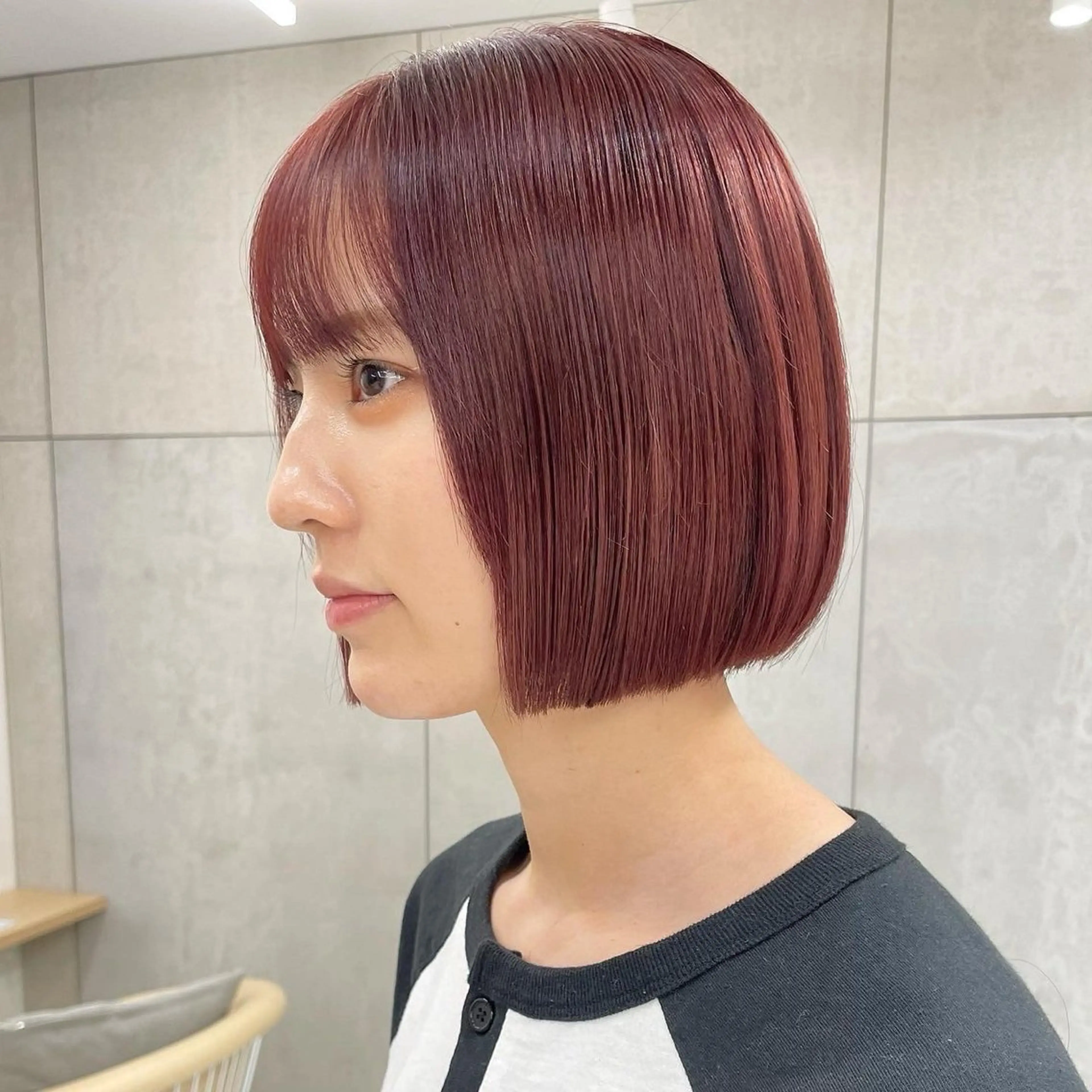 ショート カラー ボブ特化型美容師/赤 み消しカラー/ももかのヘアスタイル