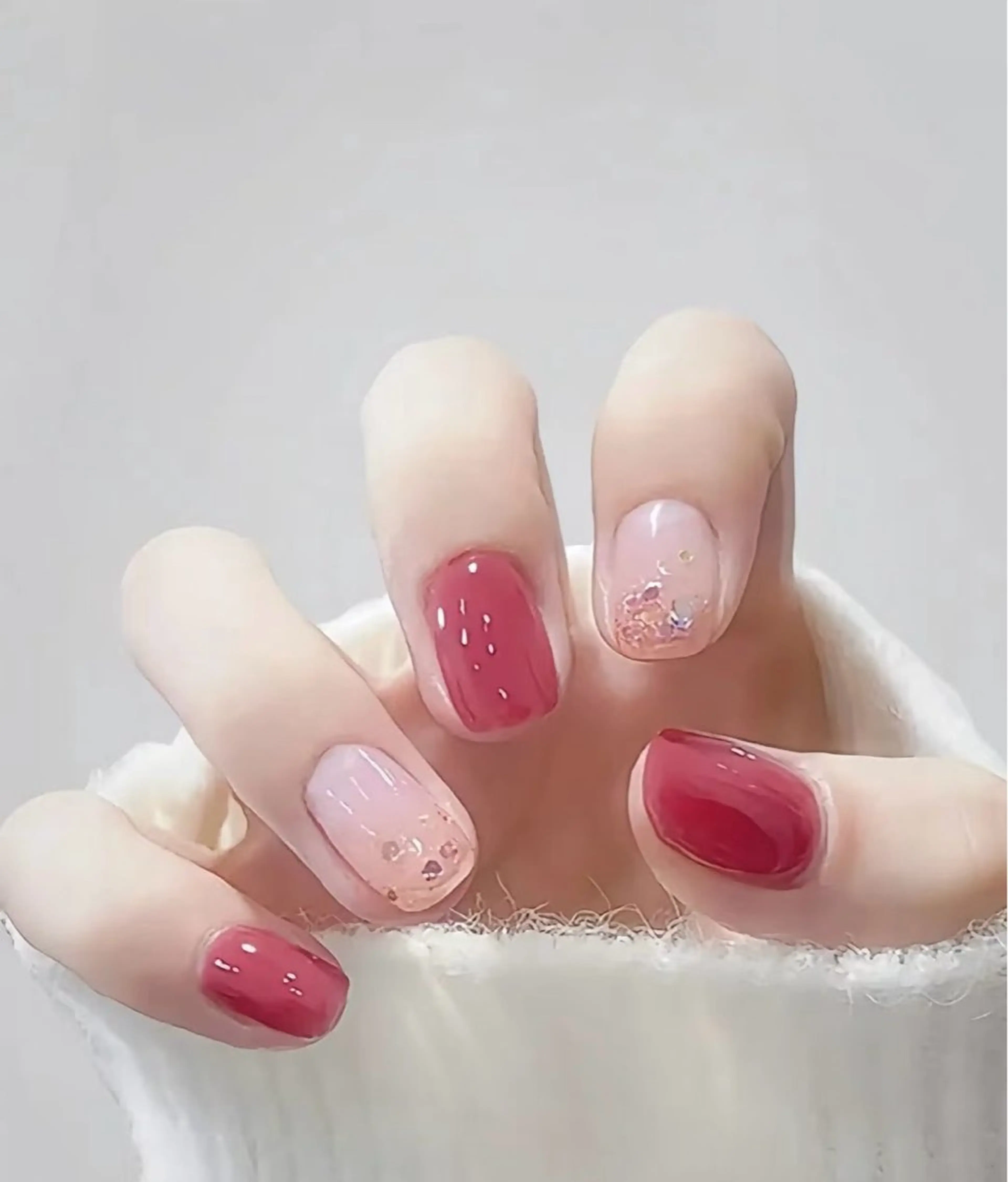 ネイル アートネイル オーロラネイル クリアネイル 長さ出し フレンチネイル 石田 恵美のネイルデザイン