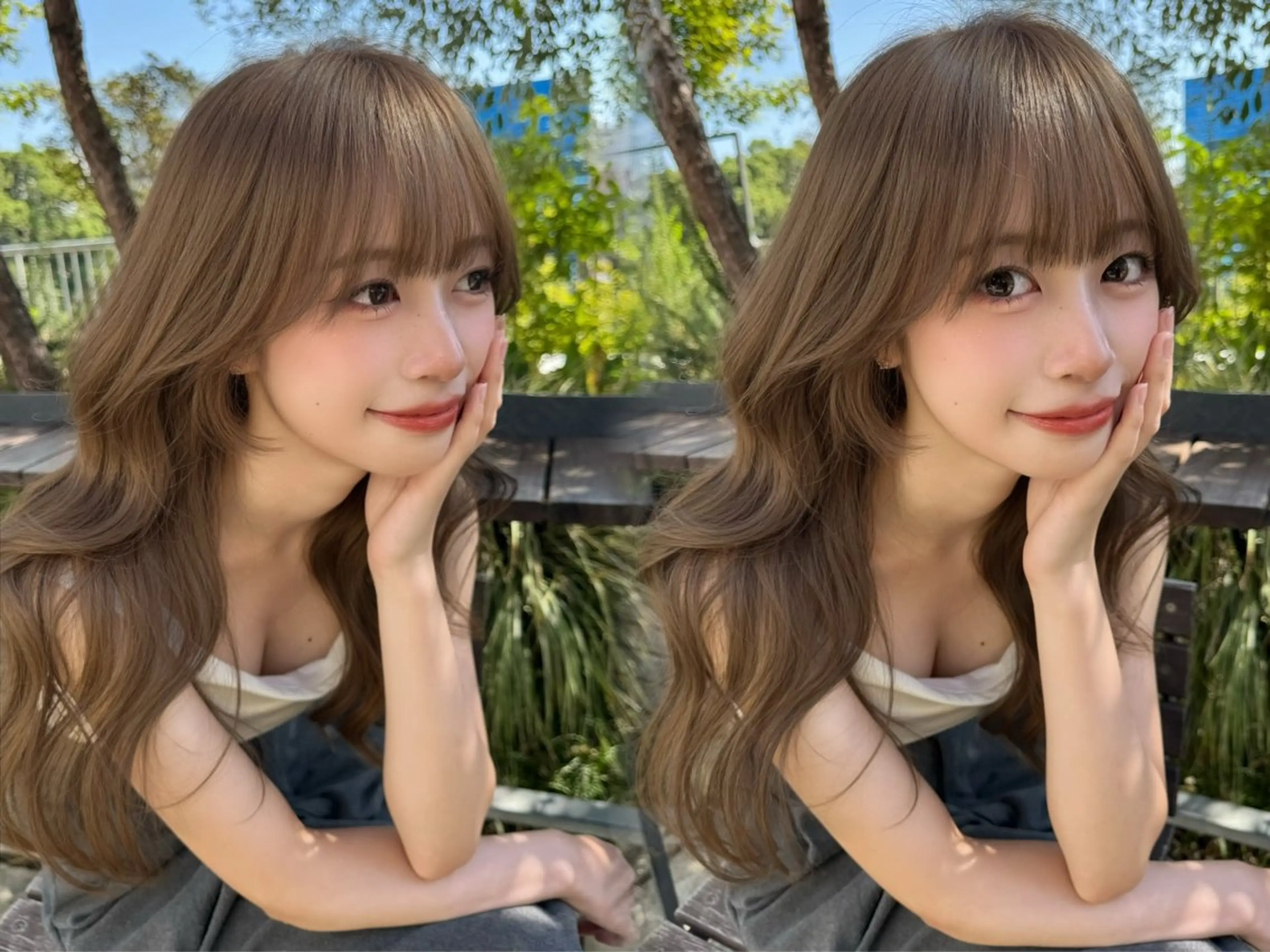 ロング カラー カット ヘアカラー トリートメント ブリなしWカラー✨️ 髪質改善【タケル】のヘアスタイル