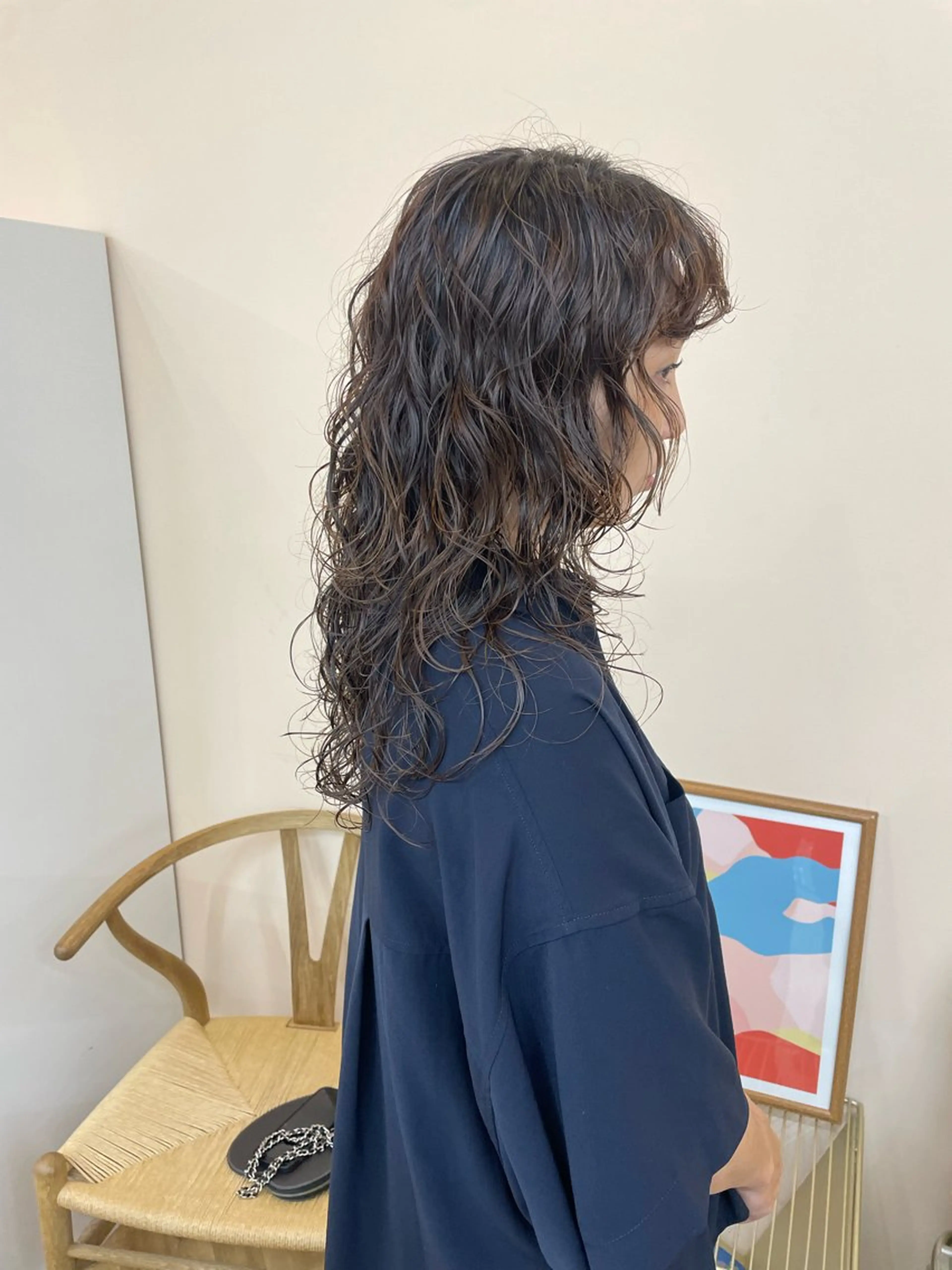 ロング パーマ カットモデル/ ハイトーン/ゆうあのヘアスタイル