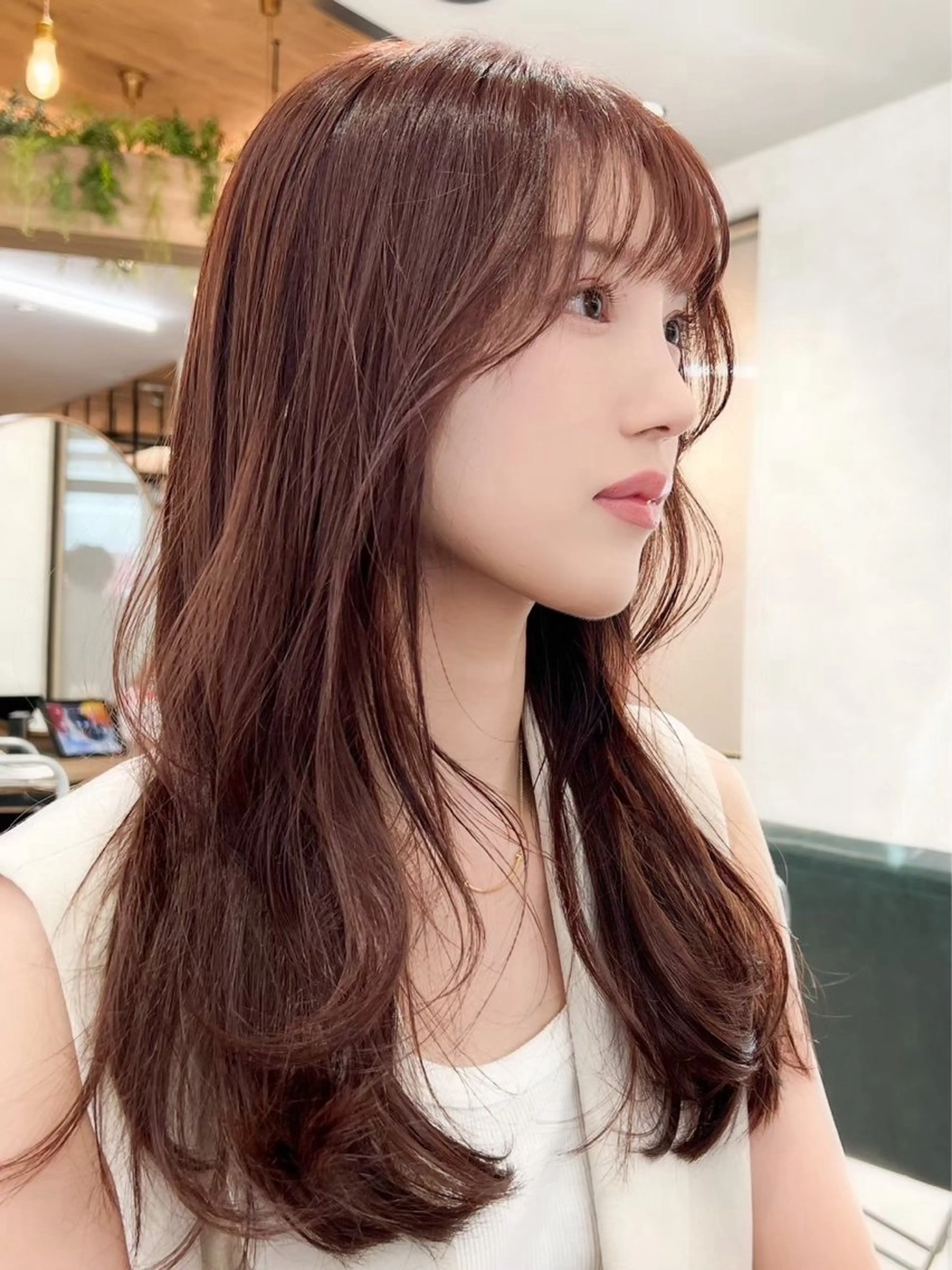 ロング ピンクブラウン 田中 元規のヘアスタイル