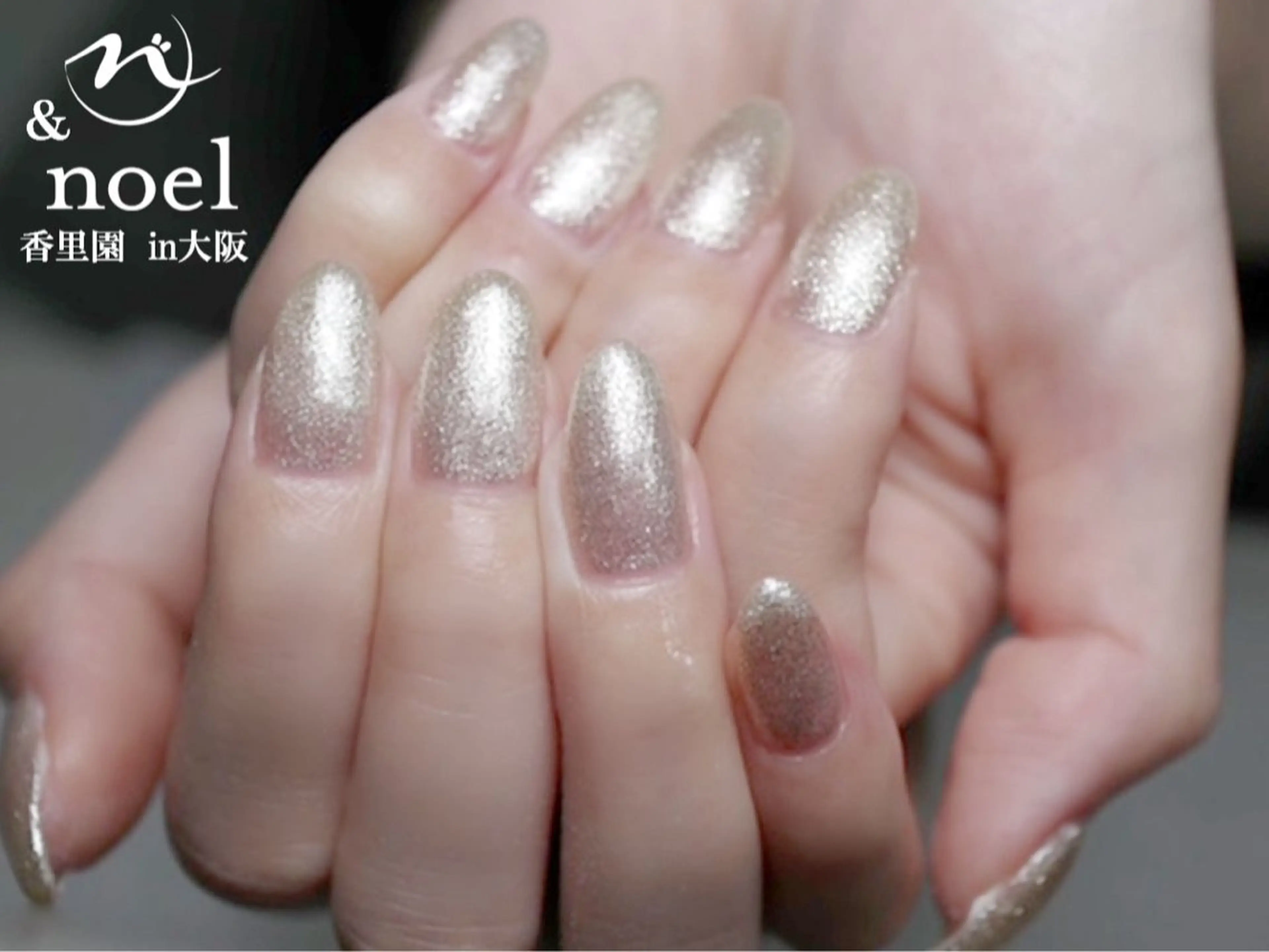 ネイル ラメ(グリッター) シルバー 冬ネイル クリスマス Nailsalon Noël所属・Nailsalon ＆Noelのネイルデザイン