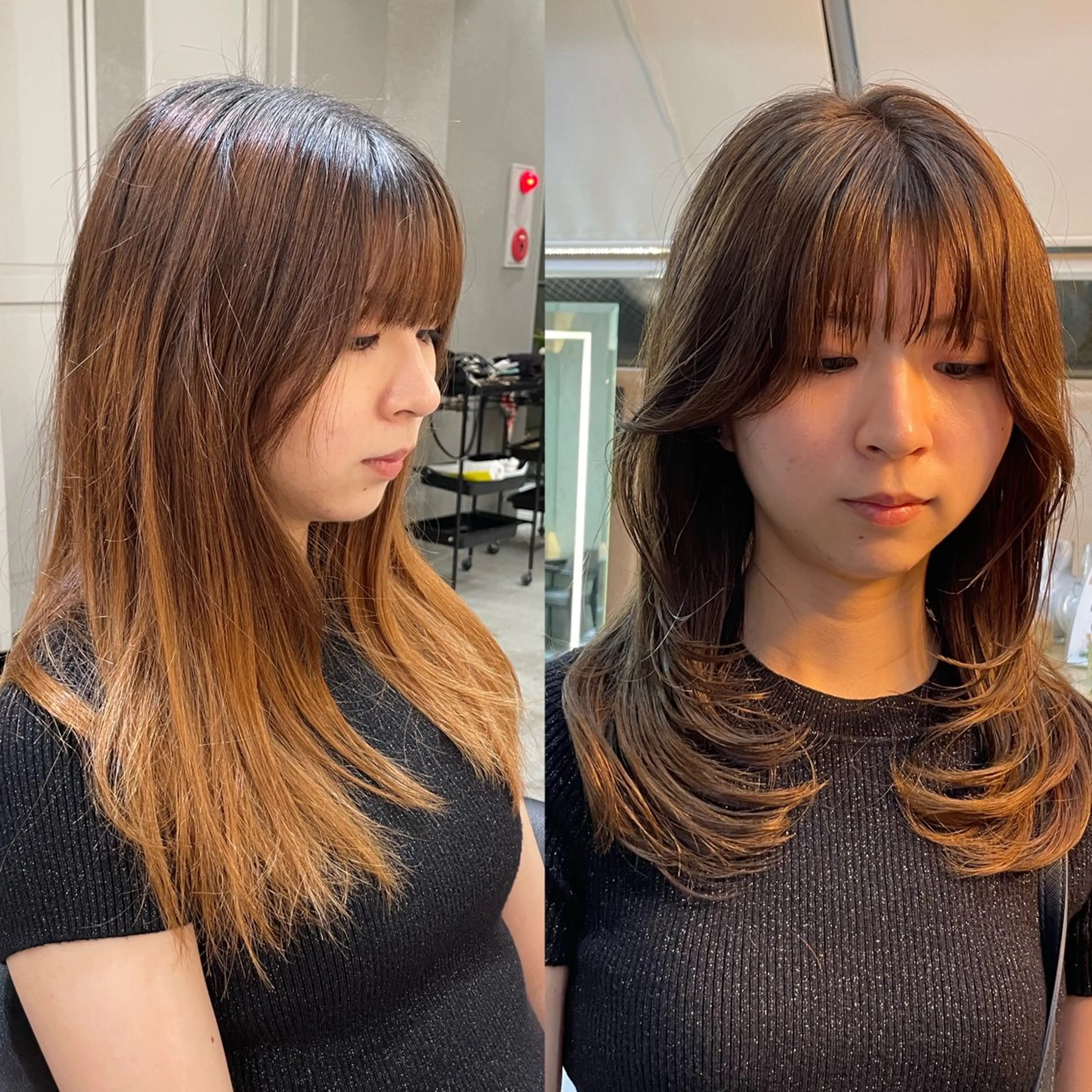 ミディアム カラー ブリーチ 似合わせカット レイヤー/ブリーチ ♥️【木坂 桃歌】のヘアスタイル