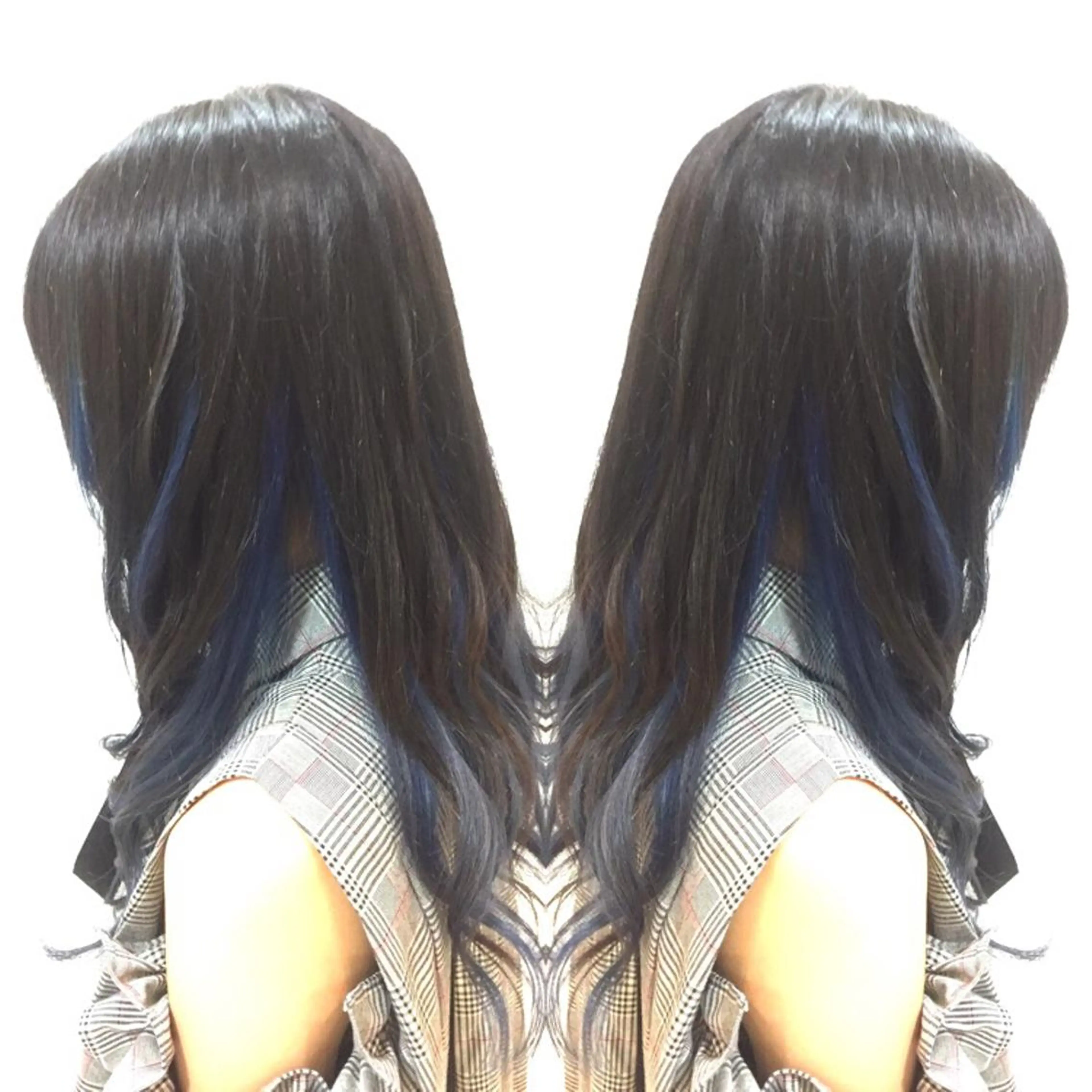 セミロング カラー アッシュ ブルーカラー 髪質改善特化サロン ICONIQ天神店のヘアスタイル