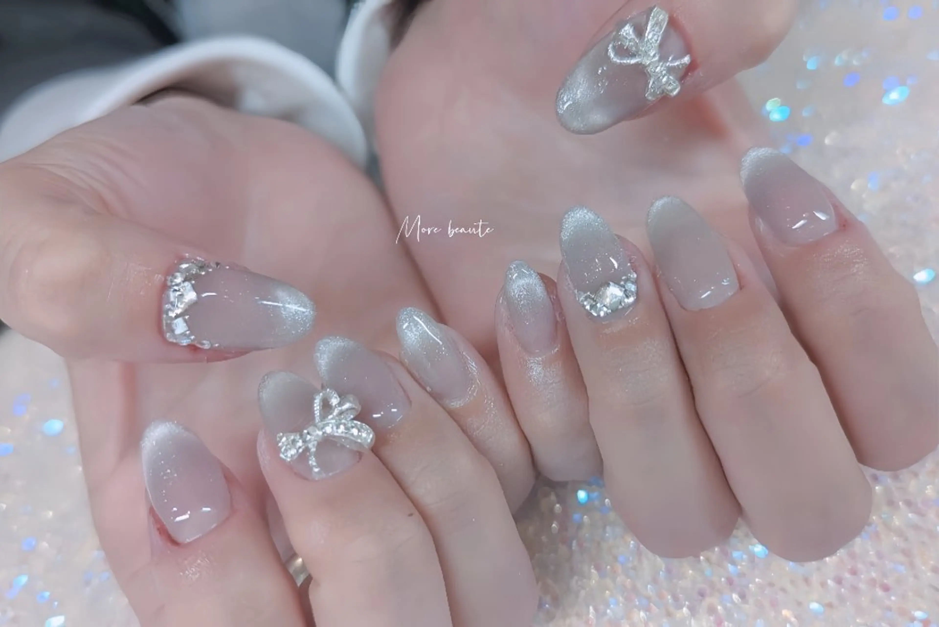 ネイル アートネイル ジェルネイル ハート 韓国ネイル マグネットネイル ハンドネイル I LOVE ME  NAIL.｡.:*♡のネイルデザイン