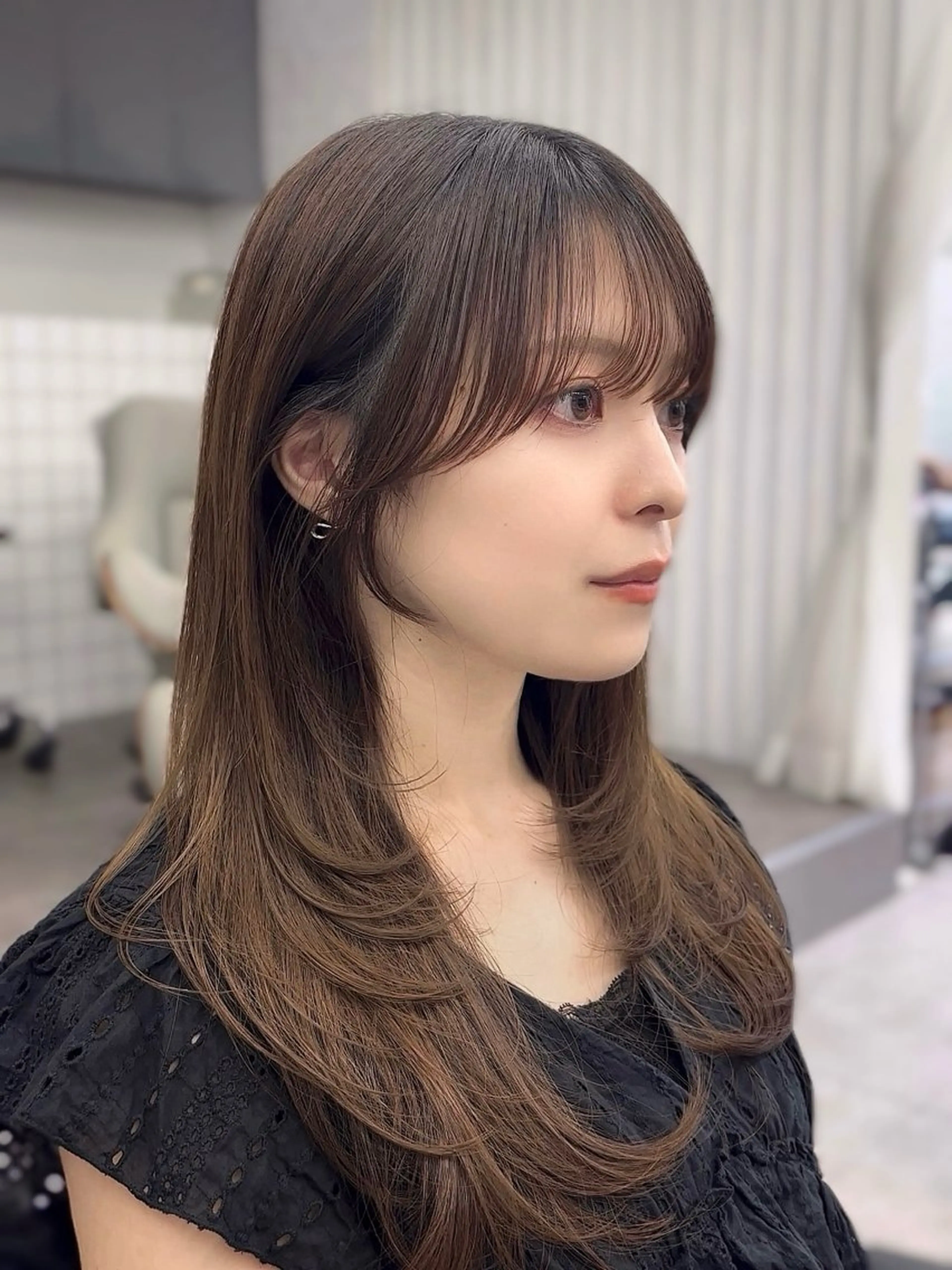 セミロング カラー パーマ ヘアアレンジ イルミナカラー 髪質改善 韓国風ヘア レイヤーカット 縮毛矯正 韓国ヘア×2way 🇰🇷和知拓郎のヘアスタイル