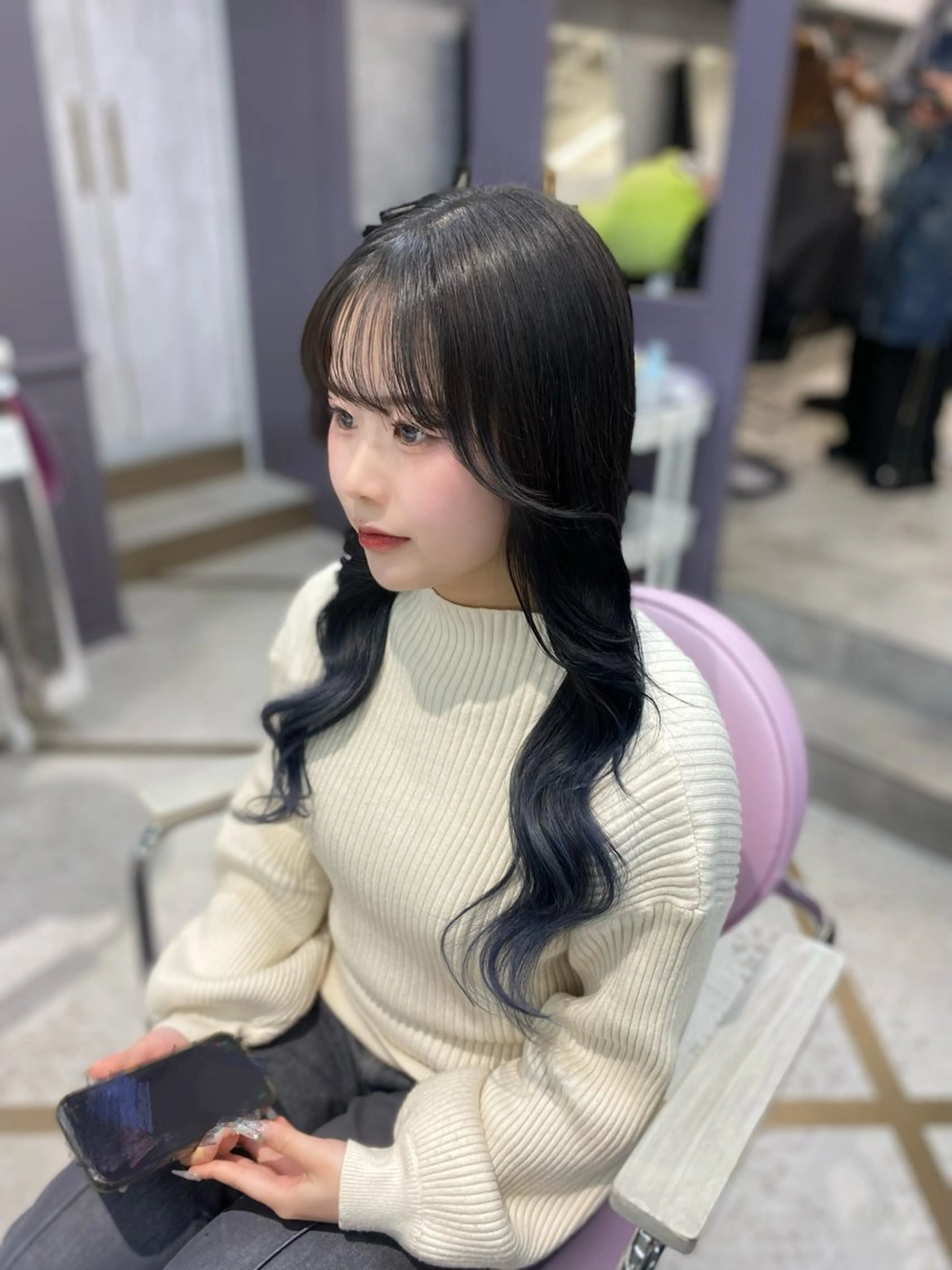 ロング 韓国風モテヘア 🇰🇷aki♡のヘアスタイル