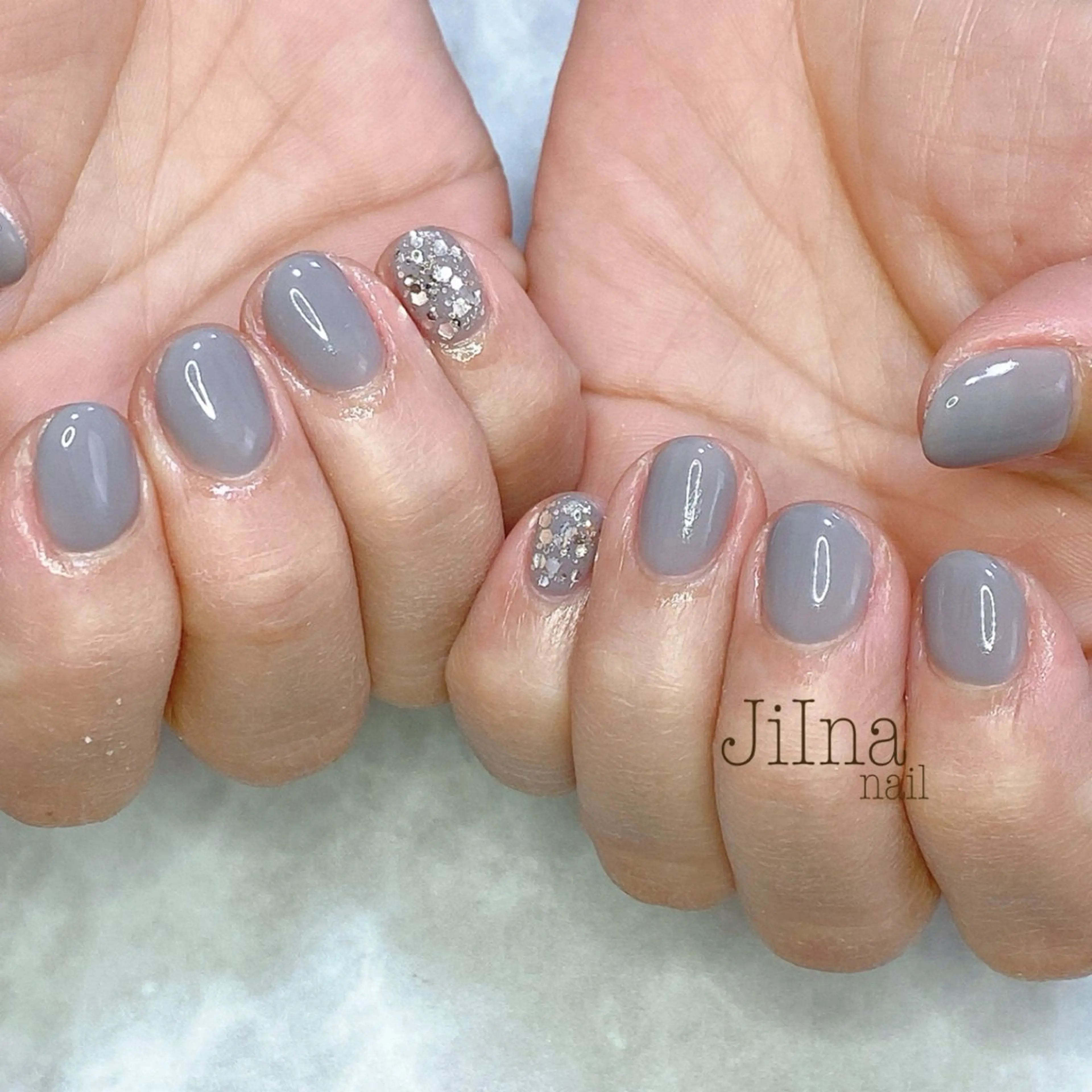 ネイル ラメ(グリッター) ワンカラーネイル JiIna nailのネイルデザイン
