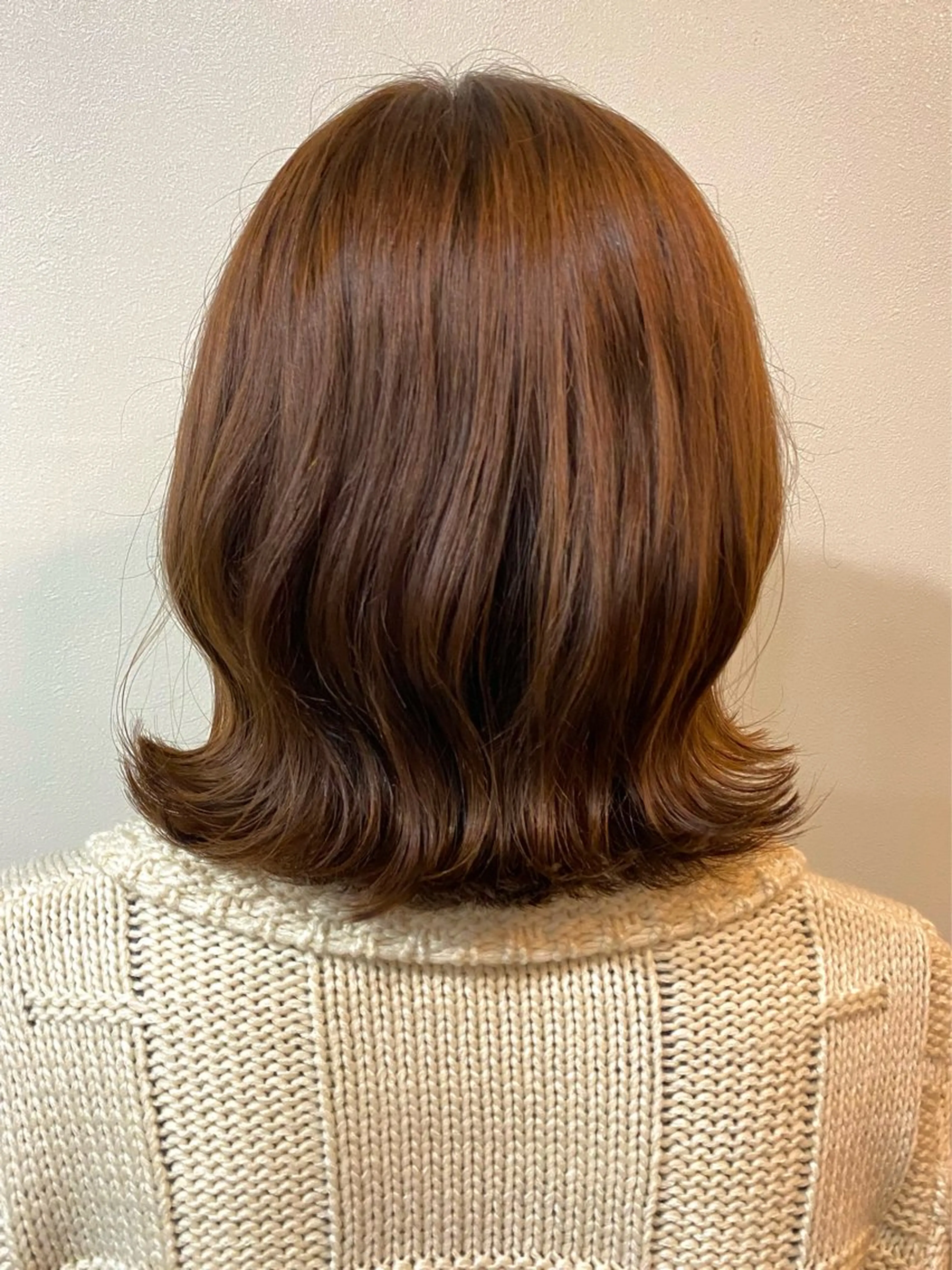 ミディアム カラー ブラウンカラー くびれヘア 韓国風ヘア 外ハネヘア 木下 みさきのヘアスタイル