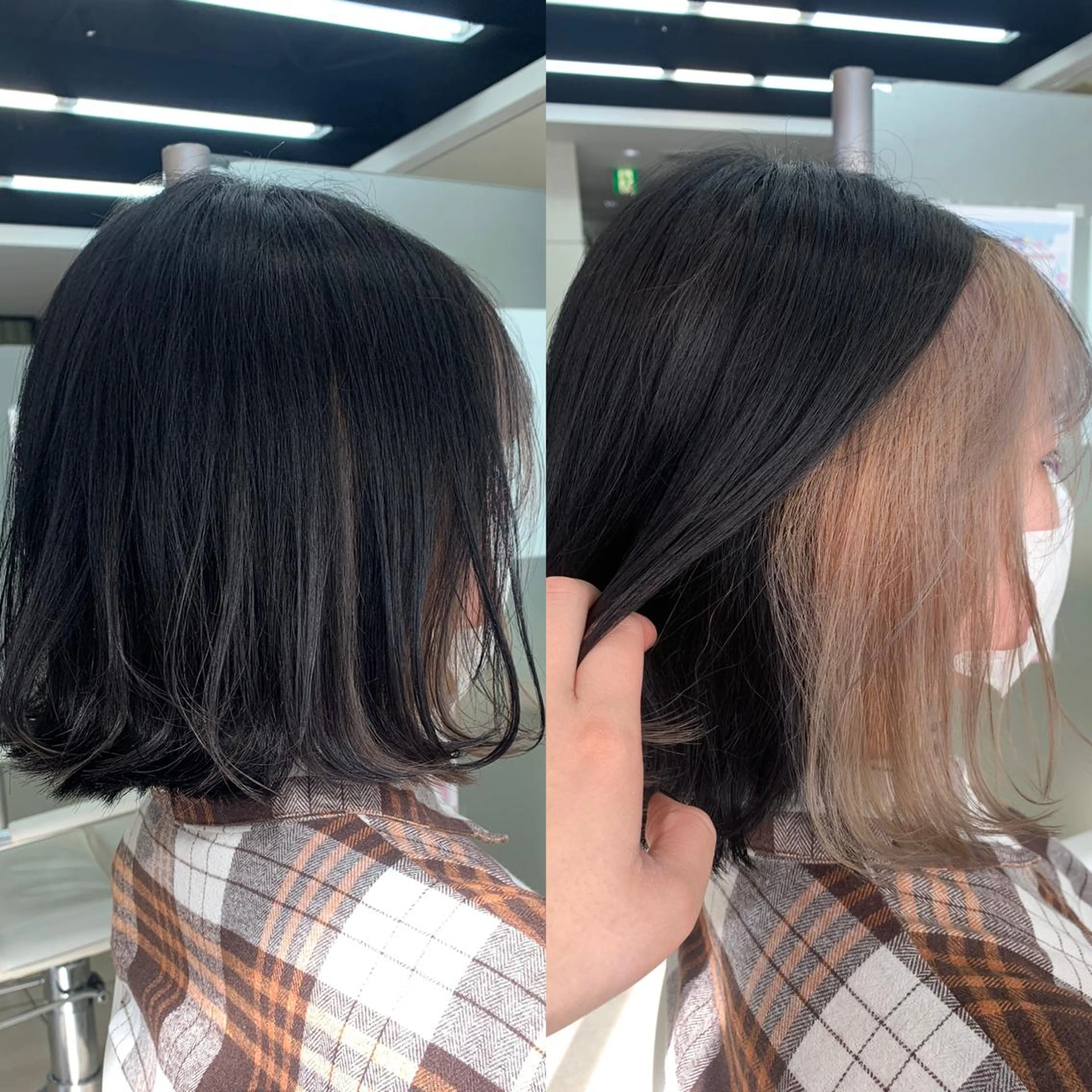 ショート カラー ベージュカラー ブリーチ インナーカラー ホワイトベージュ ヘアカラー ✂︎✂︎レディースの メンズカット屋さんのヘアスタイル