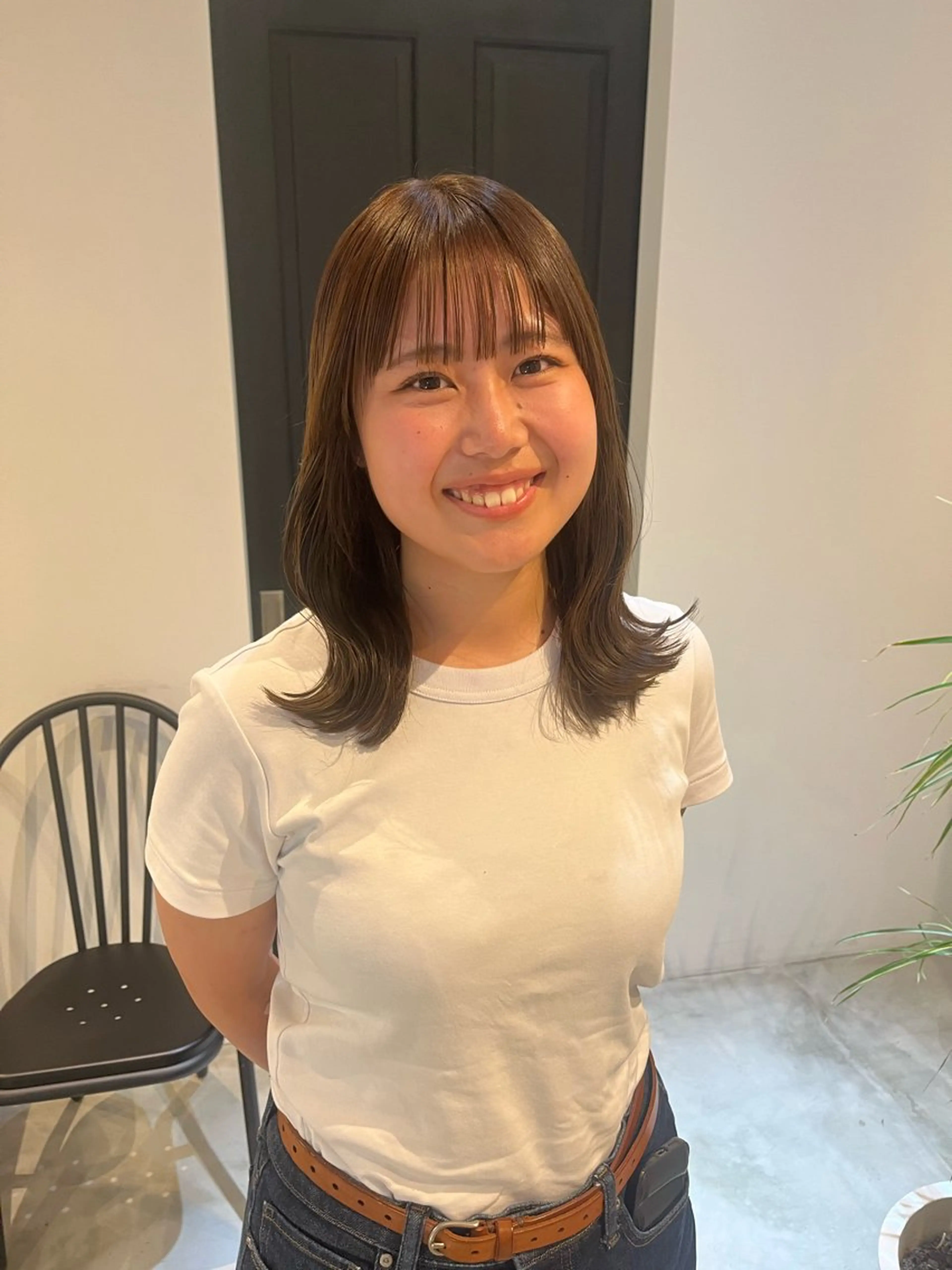 ミディアム カット ヘアカラー トリートメント ALLYS 渋谷店所属・最高級の艶のある カラーmei🎨のヘアスタイル