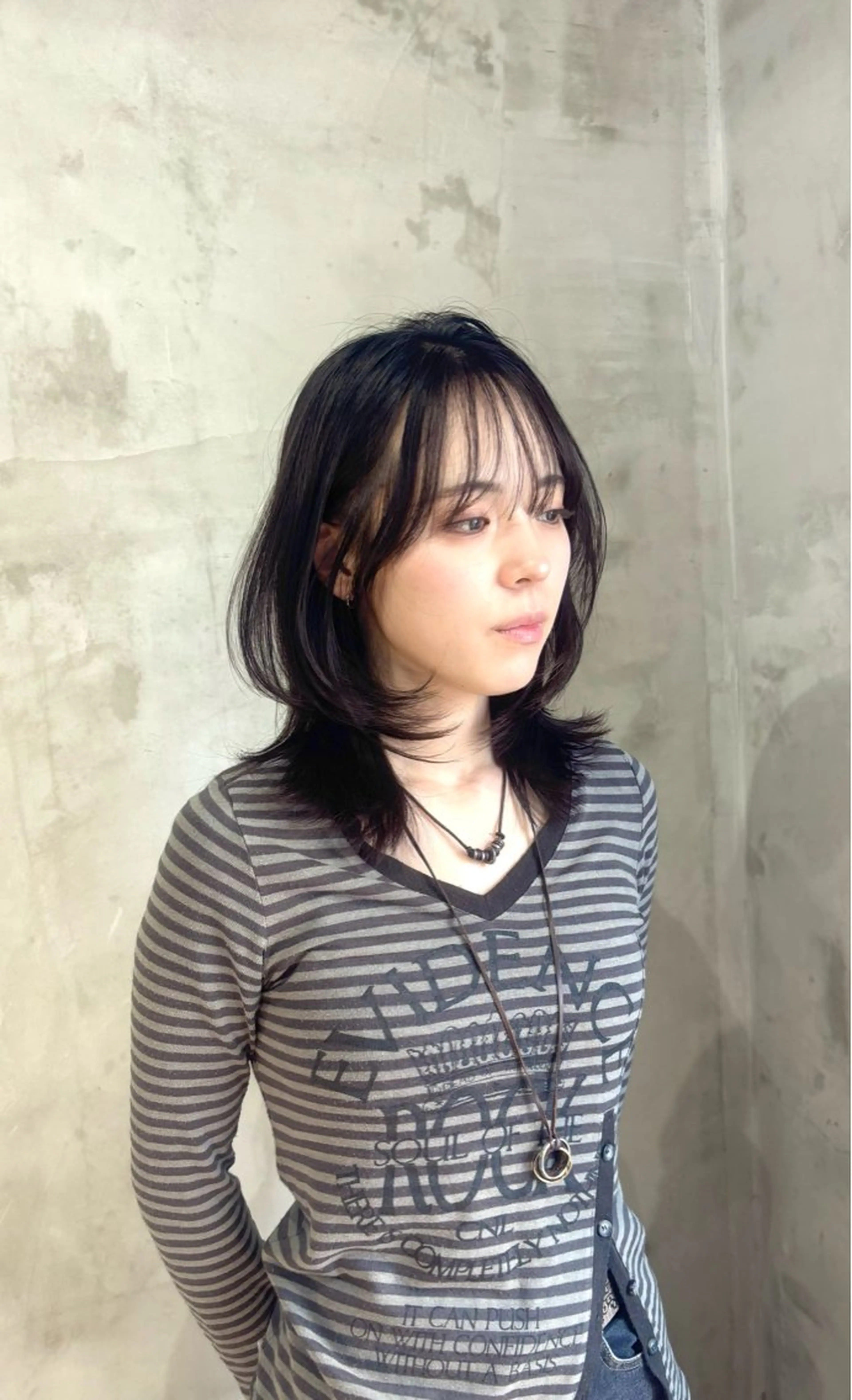 ミディアム カラー カット ヘアカラー ‪‪❤︎‬韓国レイヤ ー❤︎/saraのヘアスタイル