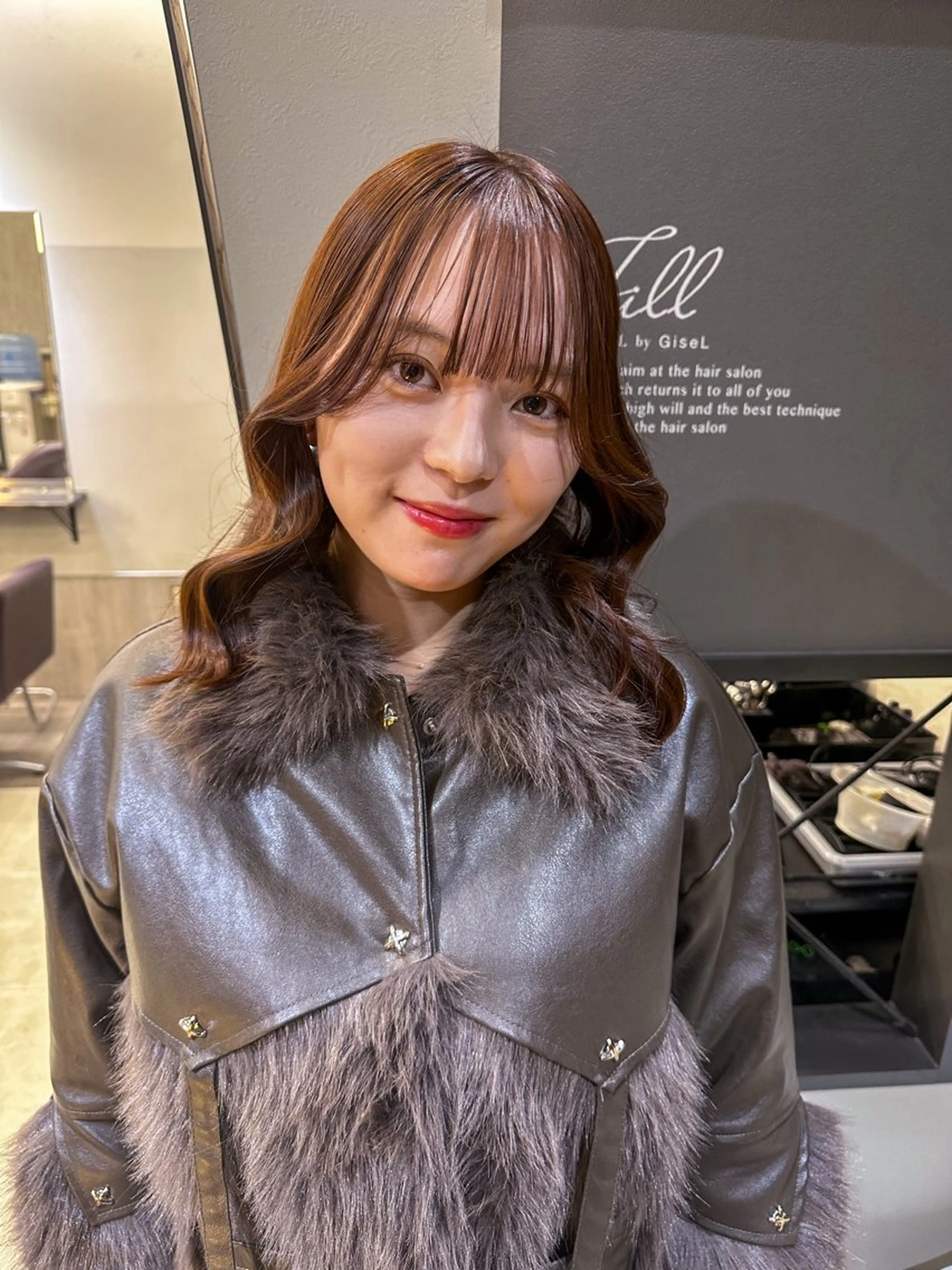 ミディアム カラー オレンジ AYAKASA 暖色カラー/レイヤーのヘアスタイル