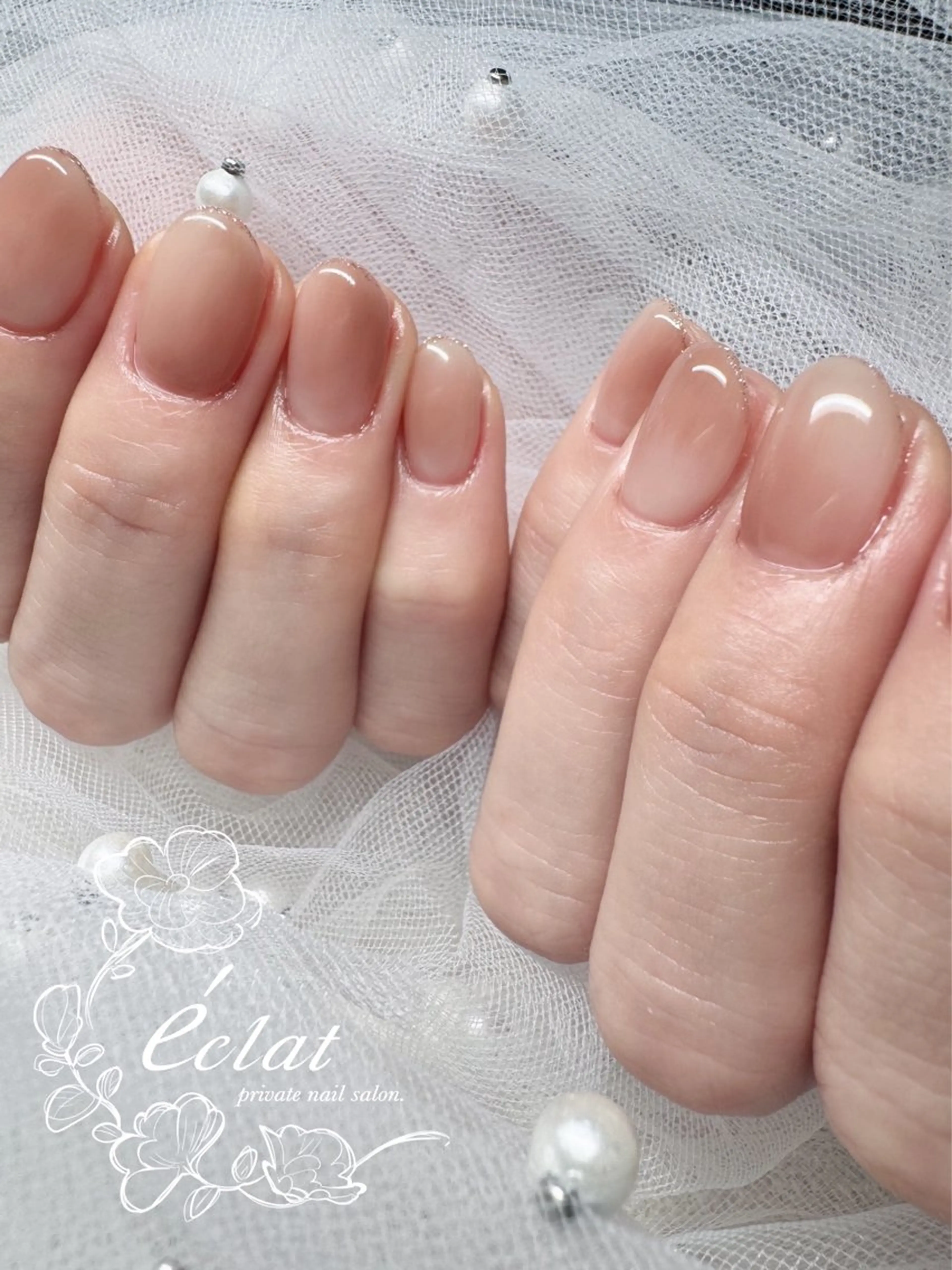 ネイル アートネイル ラメ(グリッター) 持ち込み ニュアンスネイル nail salon éclat.のネイルデザイン