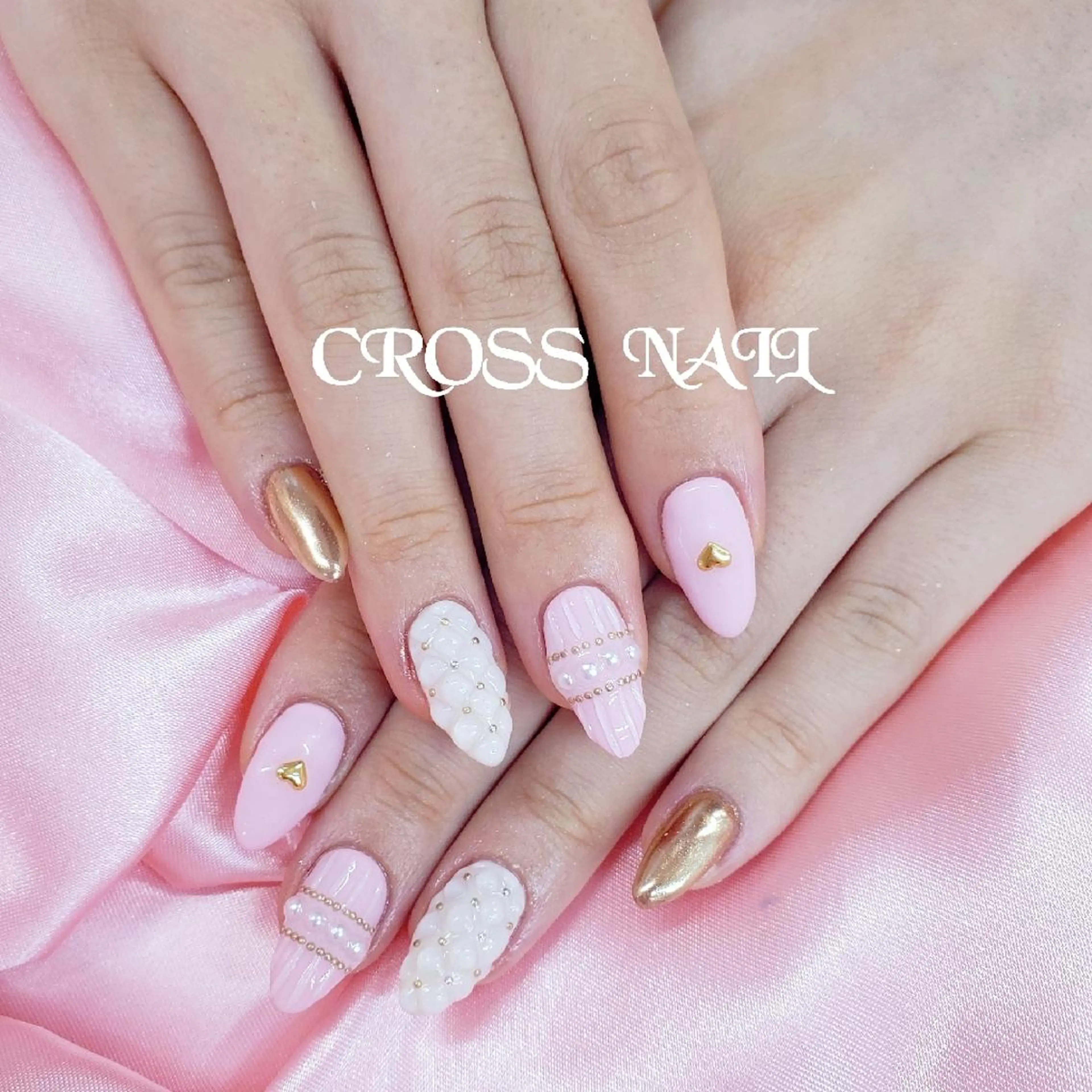 ネイル 長さ出し 氷ネイル・うるうるネイル 韓国ネイル ネイルチップ CROSS SALON/Lazy所属・CROSS  クロス　のネイルデザイン