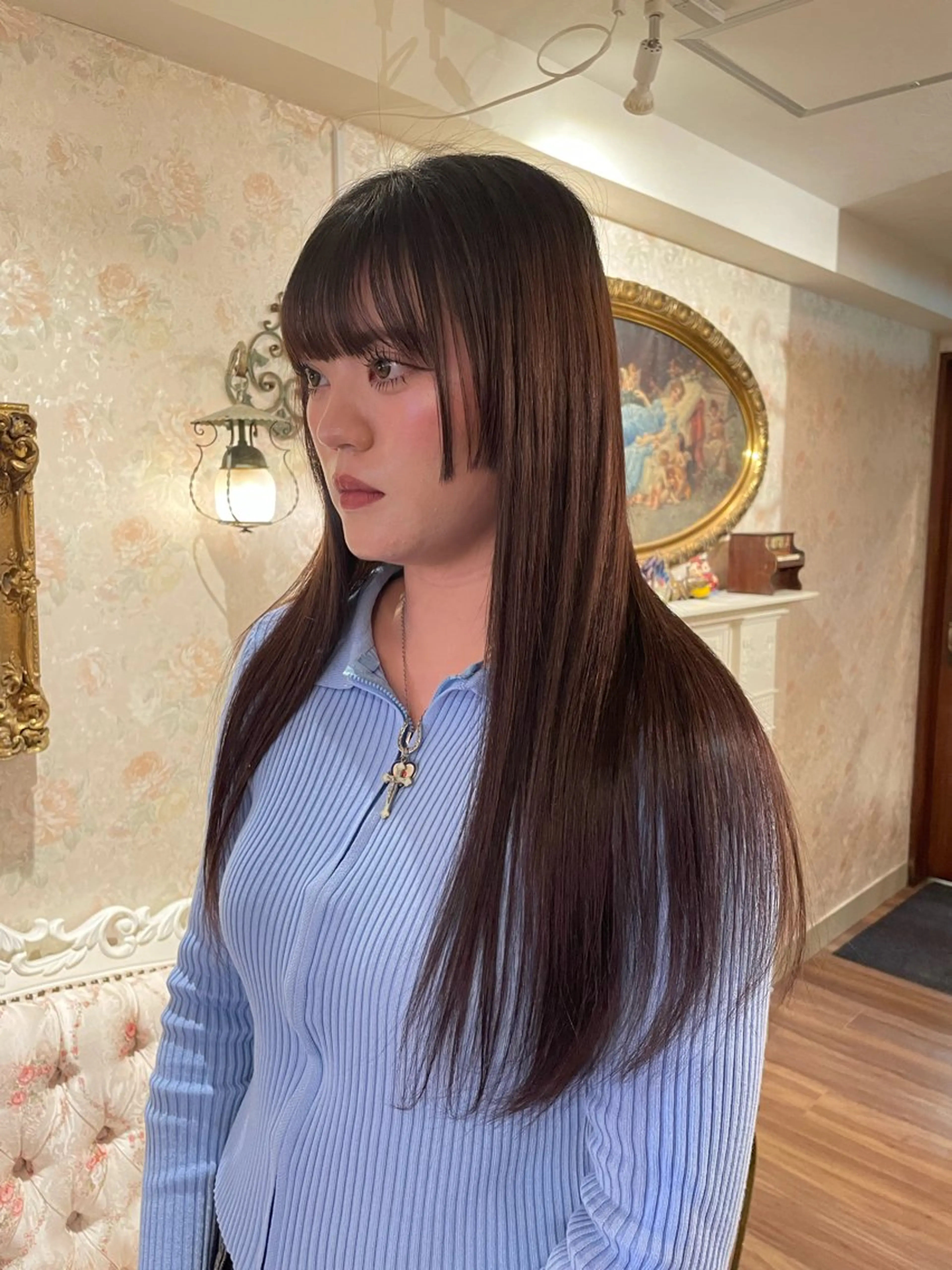 ロング カラー シールエクステ ブラウンカラー ナチュラルブラウン エクステ 姫カット ヘアカラー エクステ suzu /フリーランス吉祥寺のヘアスタイル