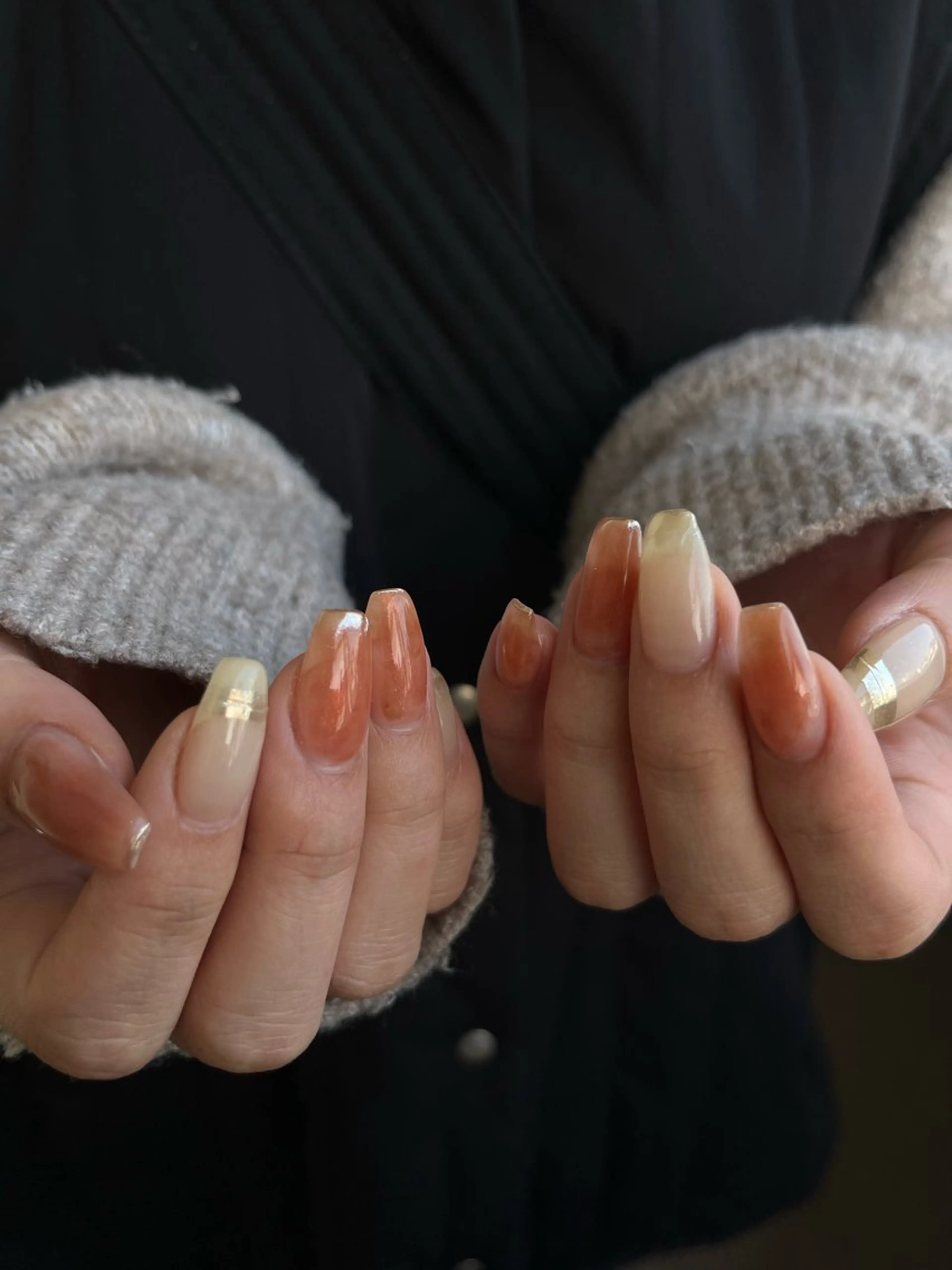 ネイル ハンドネイル Ray. ちゅるん系ニュアンスのネイルデザイン