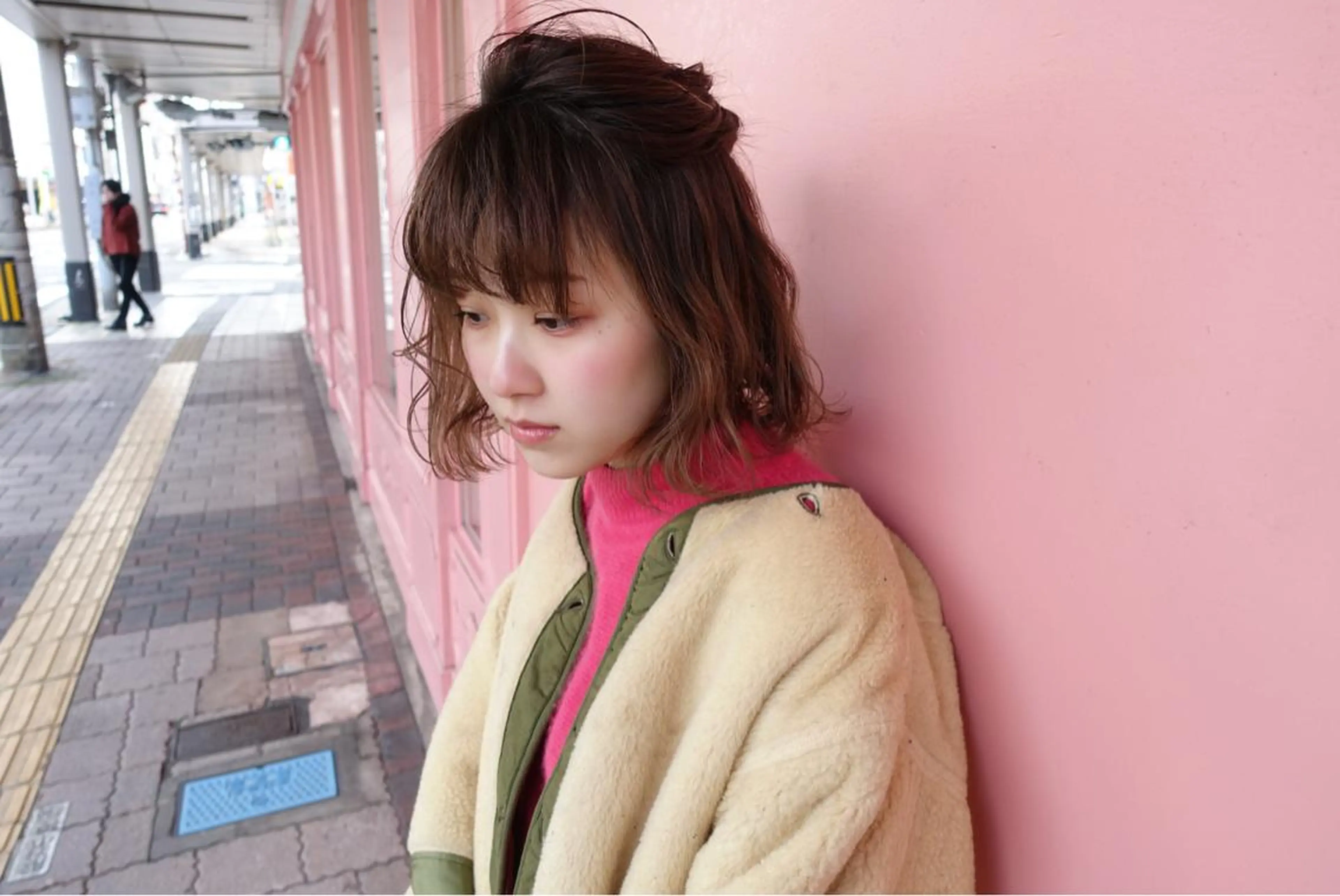 ミディアム ヘアアレンジ ピンクベージュ/新潟 万代/高橋桃葉🍑のヘアスタイル