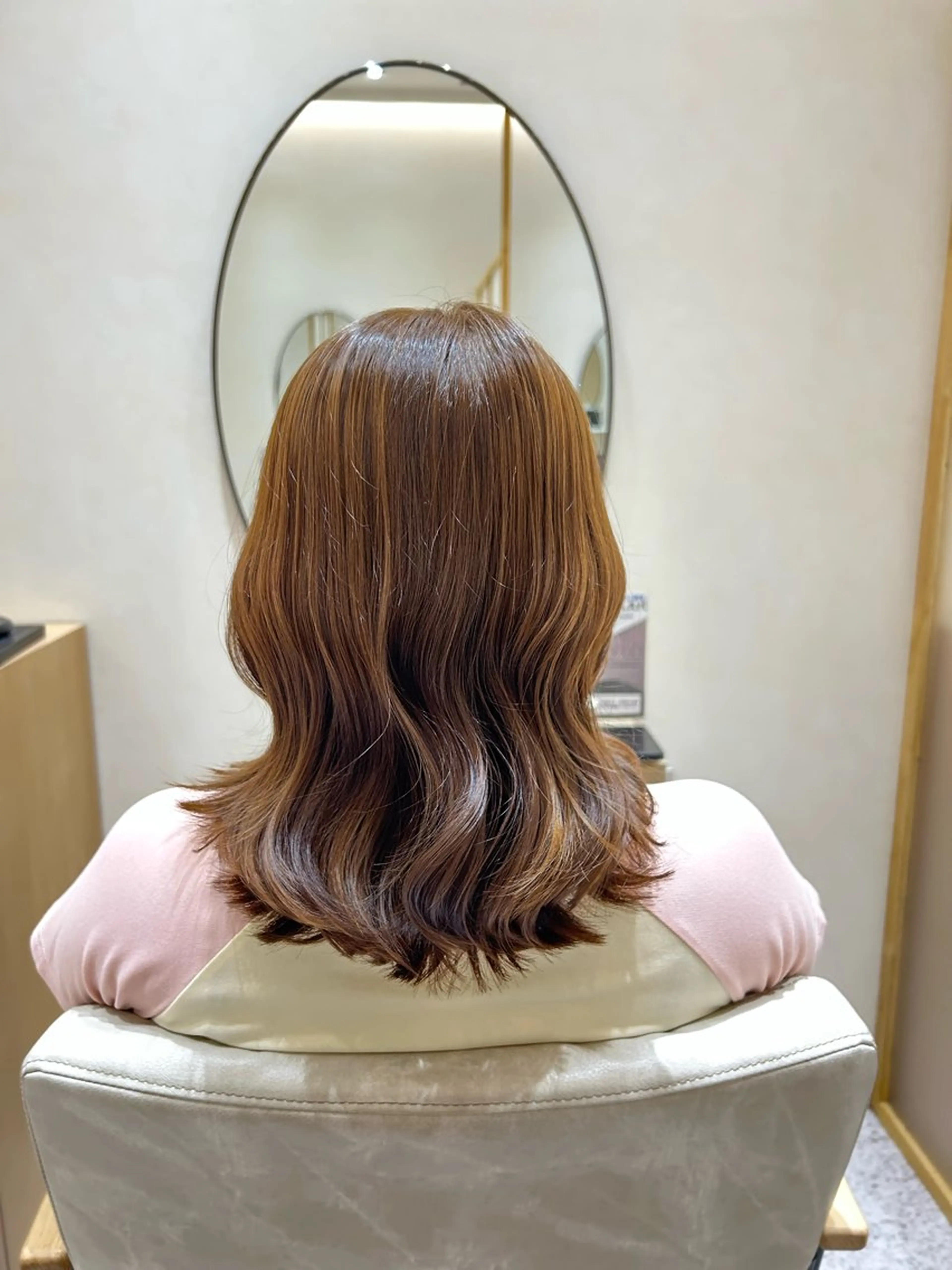 ミディアム カラー カット ヘアカラー トリートメント Yamamoto 半個室美容室zinaのヘアスタイル