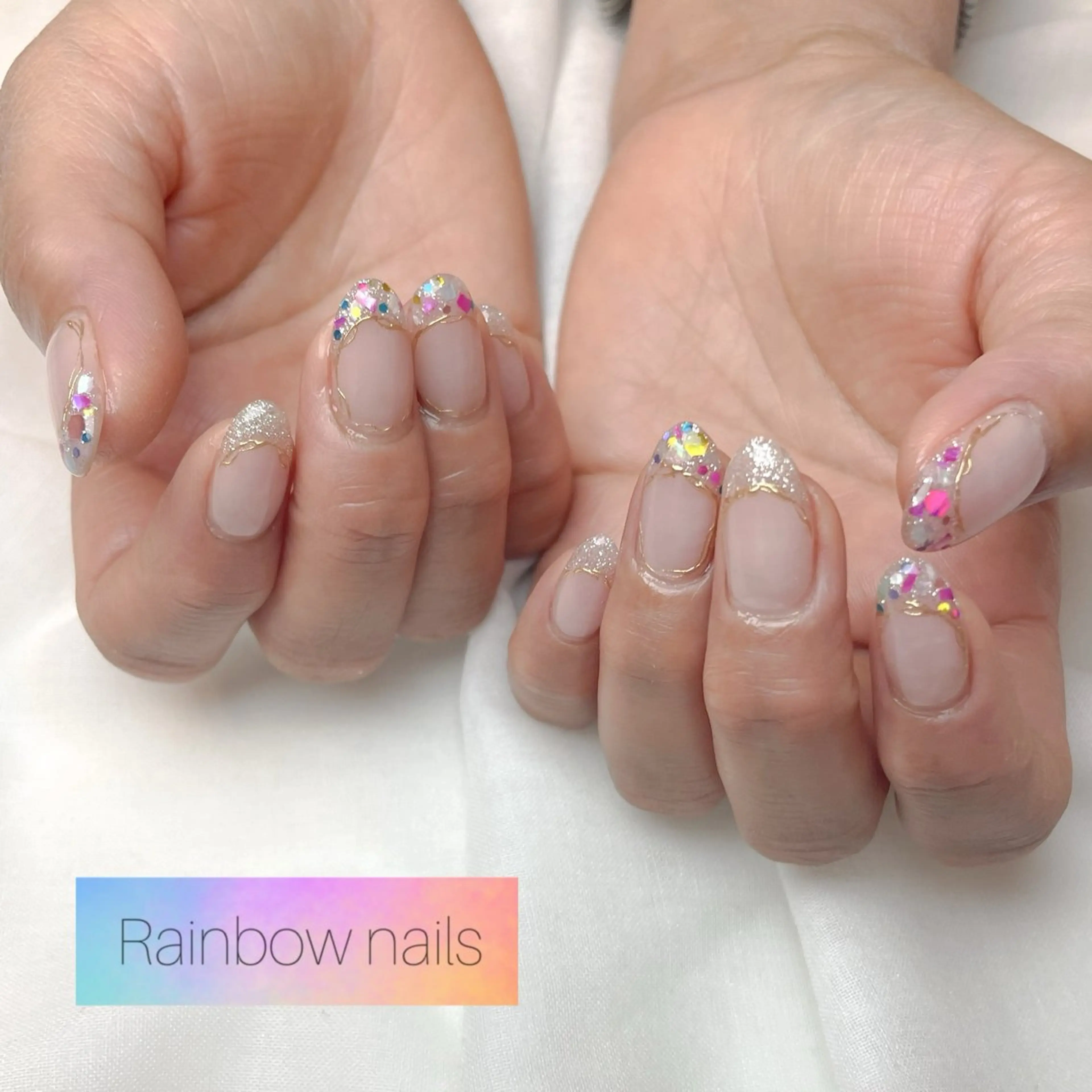 ネイル Rainbow nailsくろちゃんのネイルデザイン