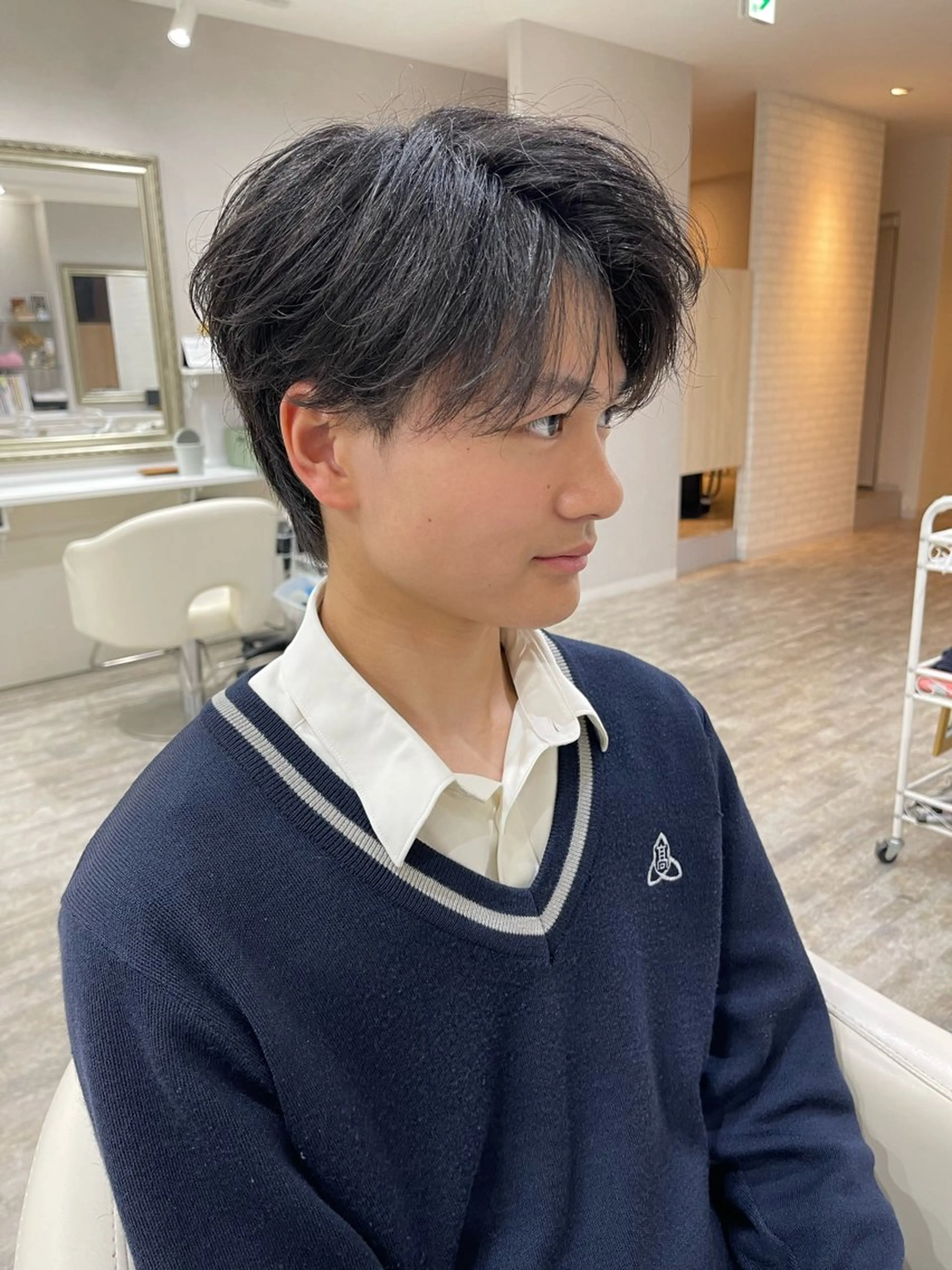 ショート メンズ センターパート 学生（メンズ向け） 学生 Realme京都四条烏丸ドゥエ所属・馬込 祝生のヘアスタイル