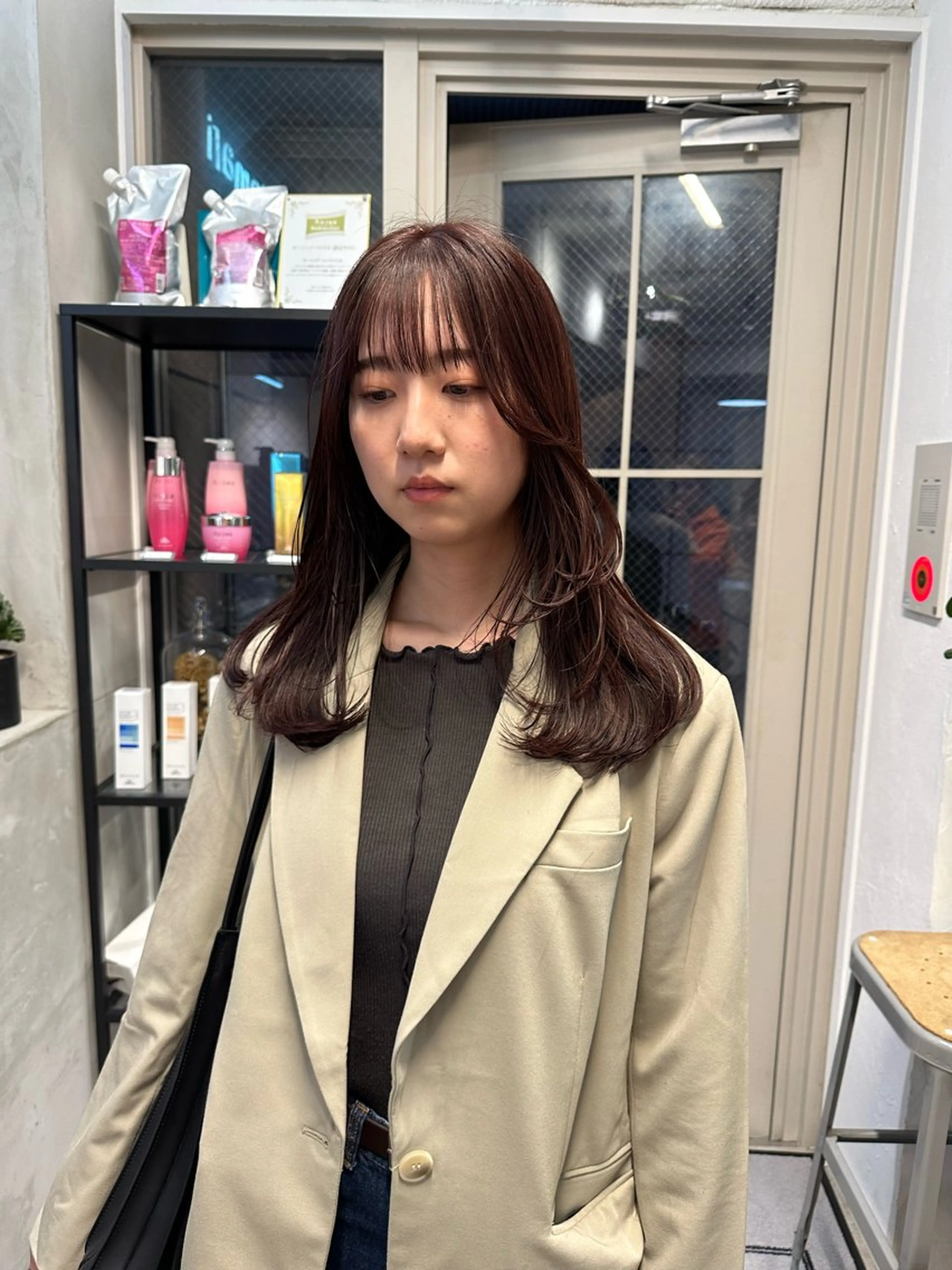 セミロング カラー ブリーチ ハイトーンカラー ブリーチなしカラー ボブ REINA☁️透明感 カラー/ぷつっと♡のヘアスタイル