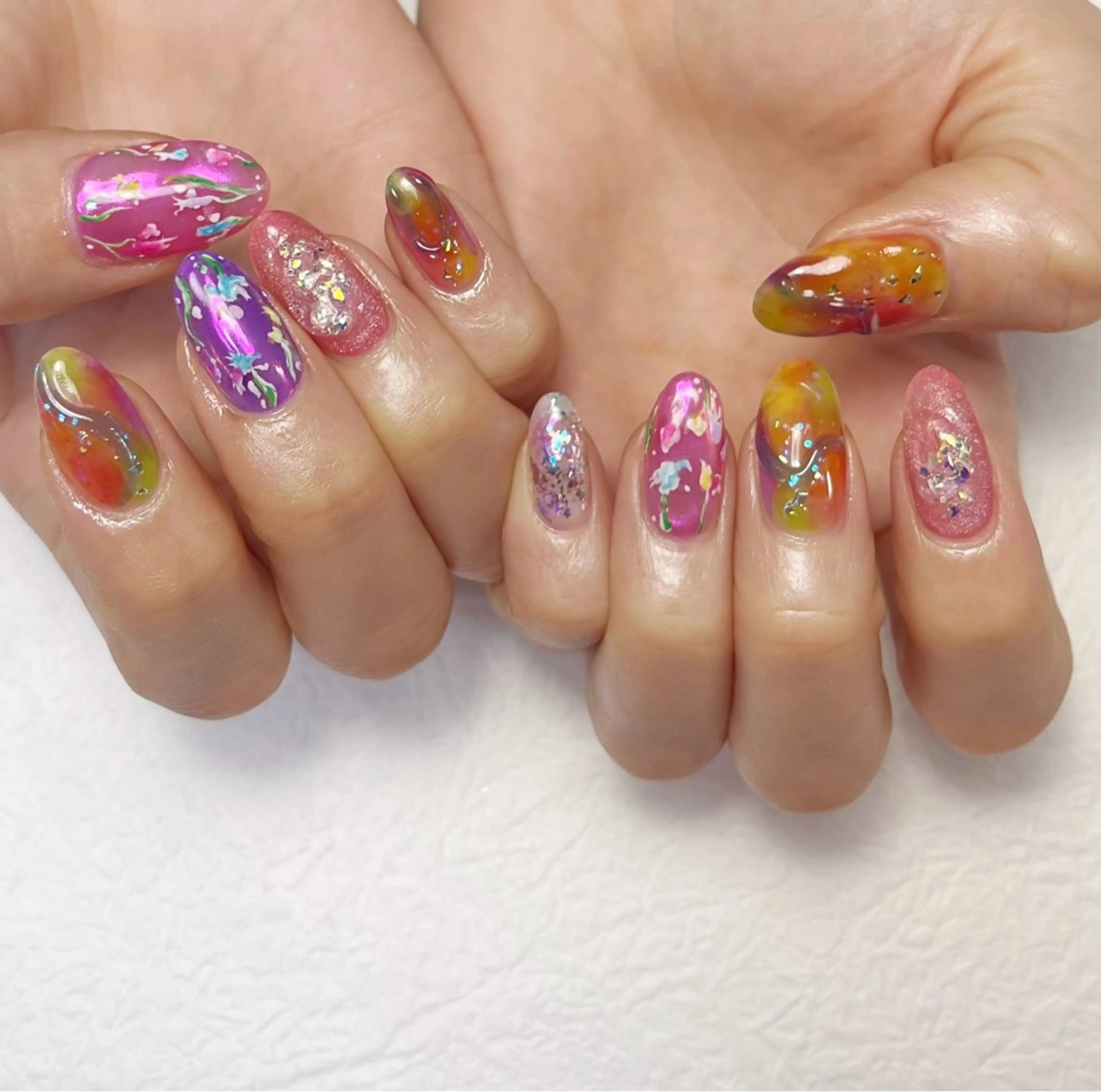 ネイル アートネイル フラワーネイル フットネイル ジェルネイル キラキラネイル ハンドネイル Y nail なんば堀江店のネイルデザイン
