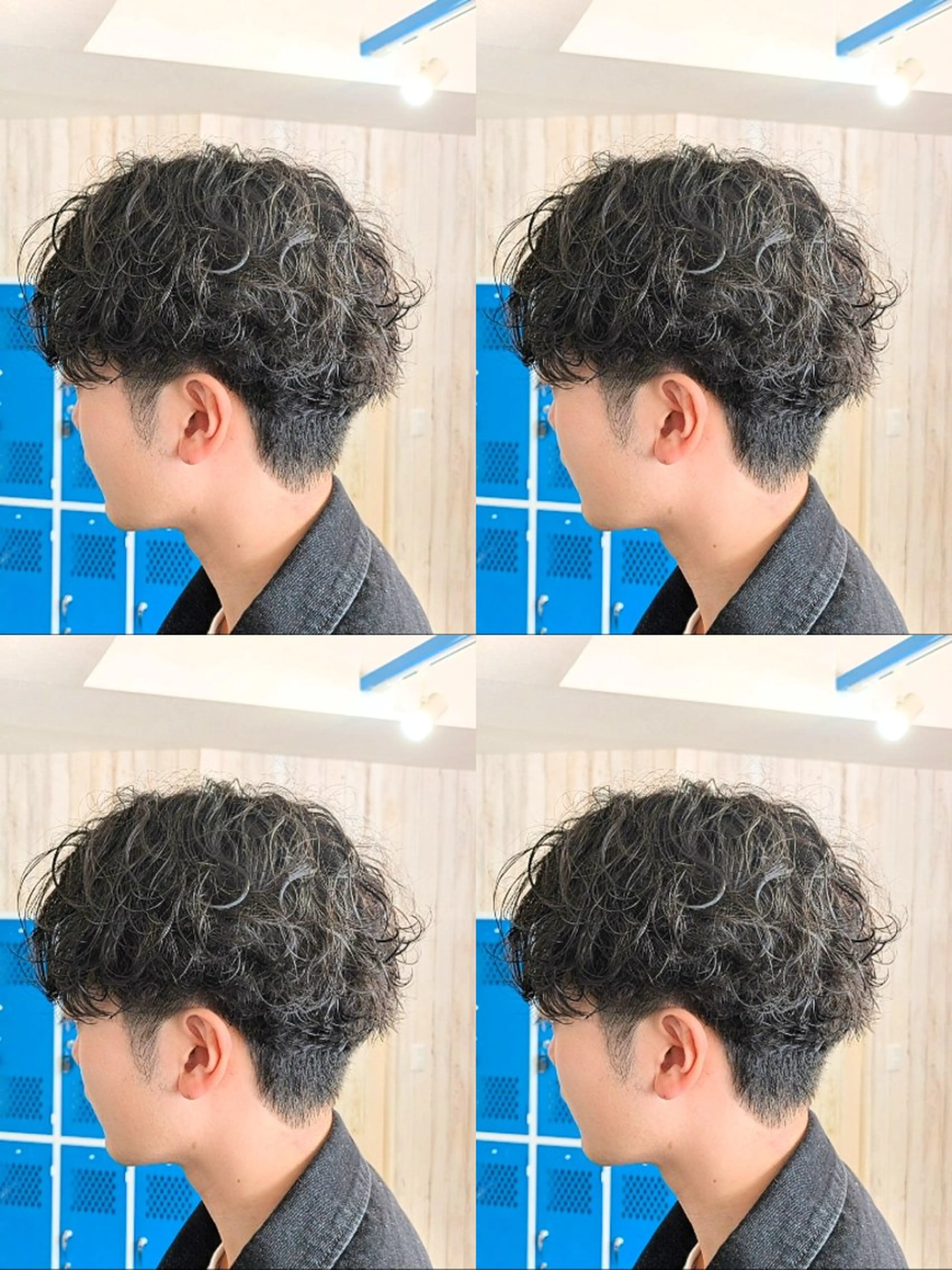 メンズ パーマ アップバング センターパート フェードカット メンズ韓国風 韓国マッシュ カット パーマ トリートメント メンズパーマ/顔周り レイヤー店長えのもとのヘアスタイル
