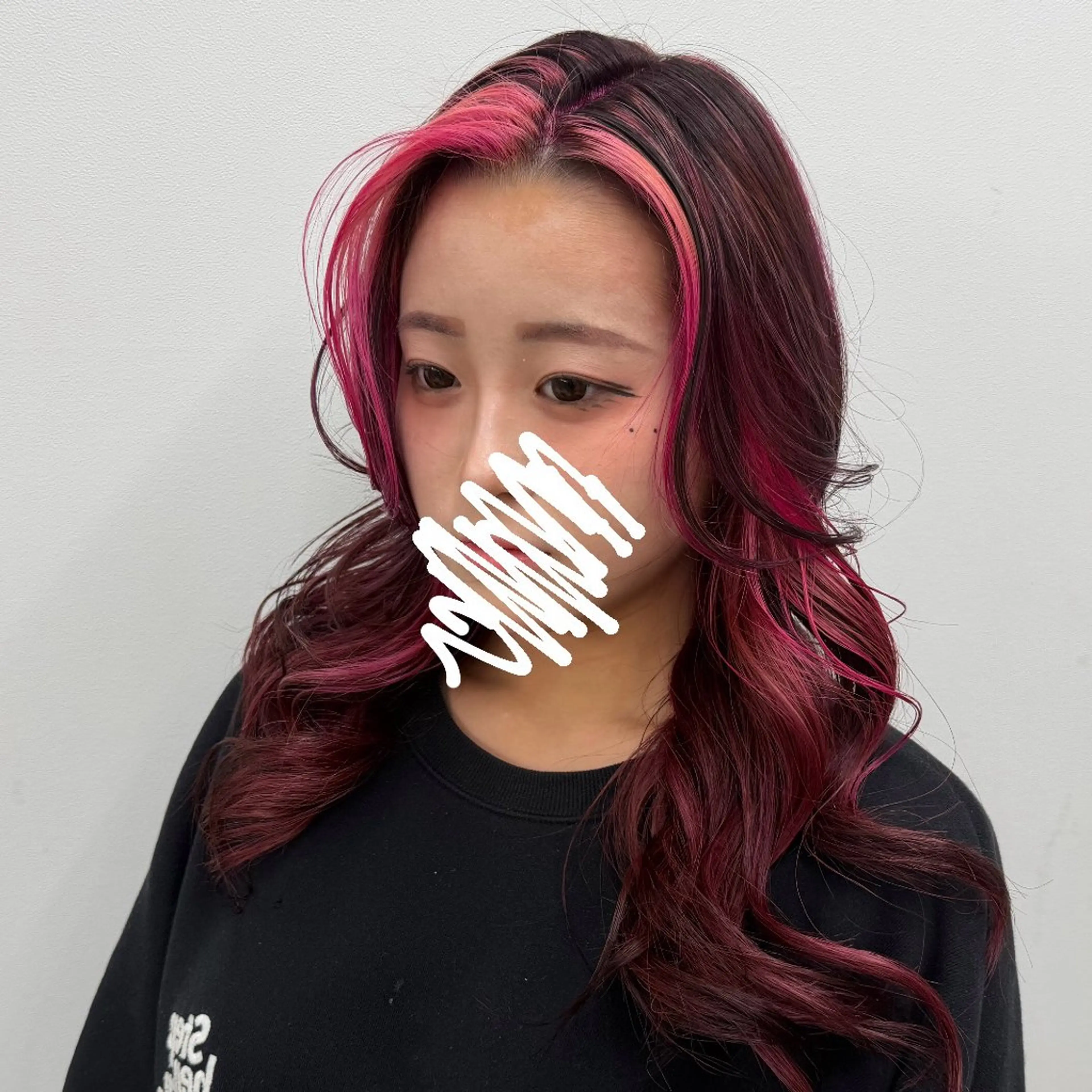 ロング カラー デザインカラー ハイライトカラー ピンクカラー ハイライト カット ヘアカラー トリートメント EARTH菊名店👾 ひらのすぐるのヘアスタイル