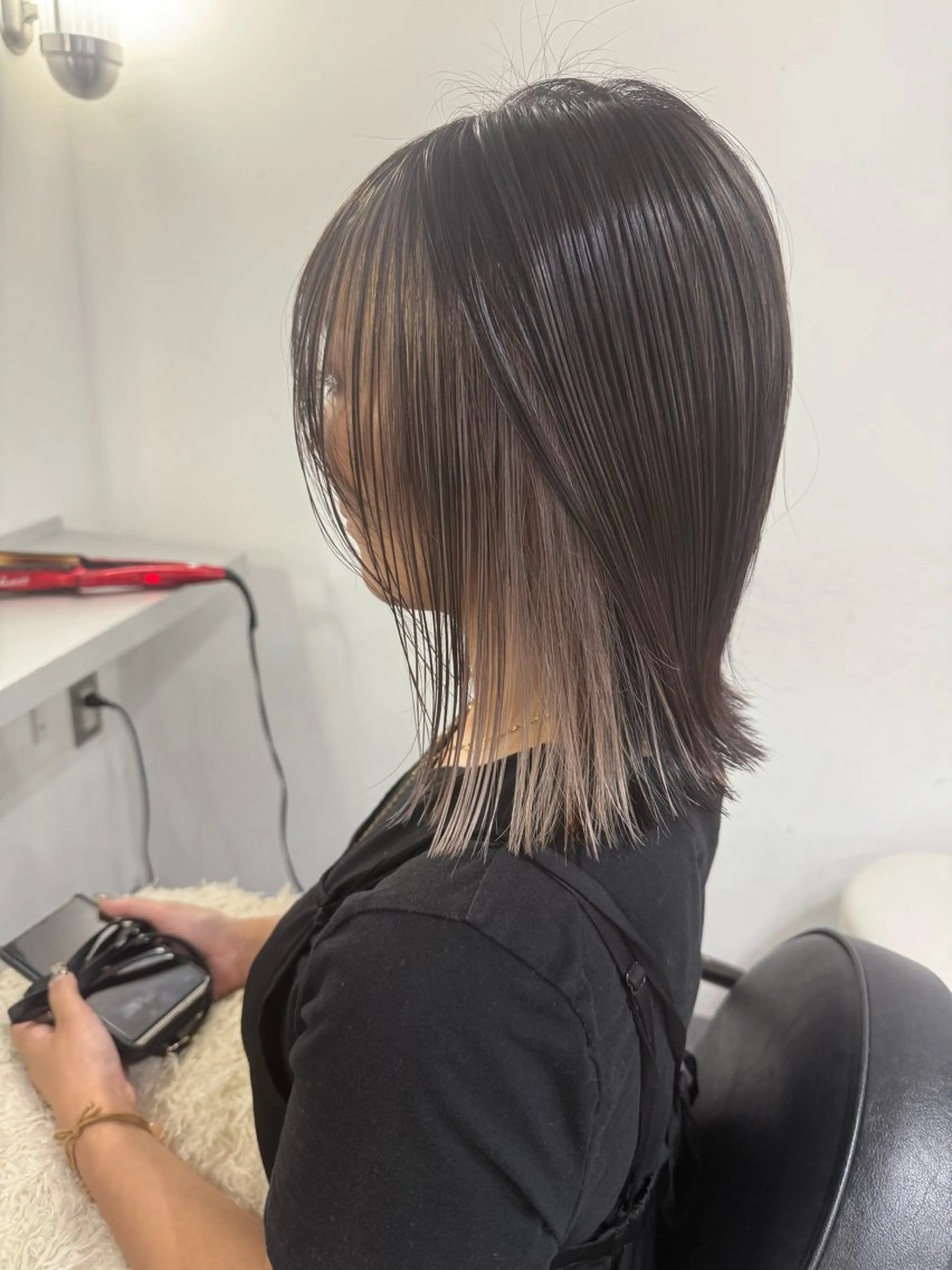 ミディアム カラー ブリーチ インナーカラー 篠崎 佑季のヘアスタイル