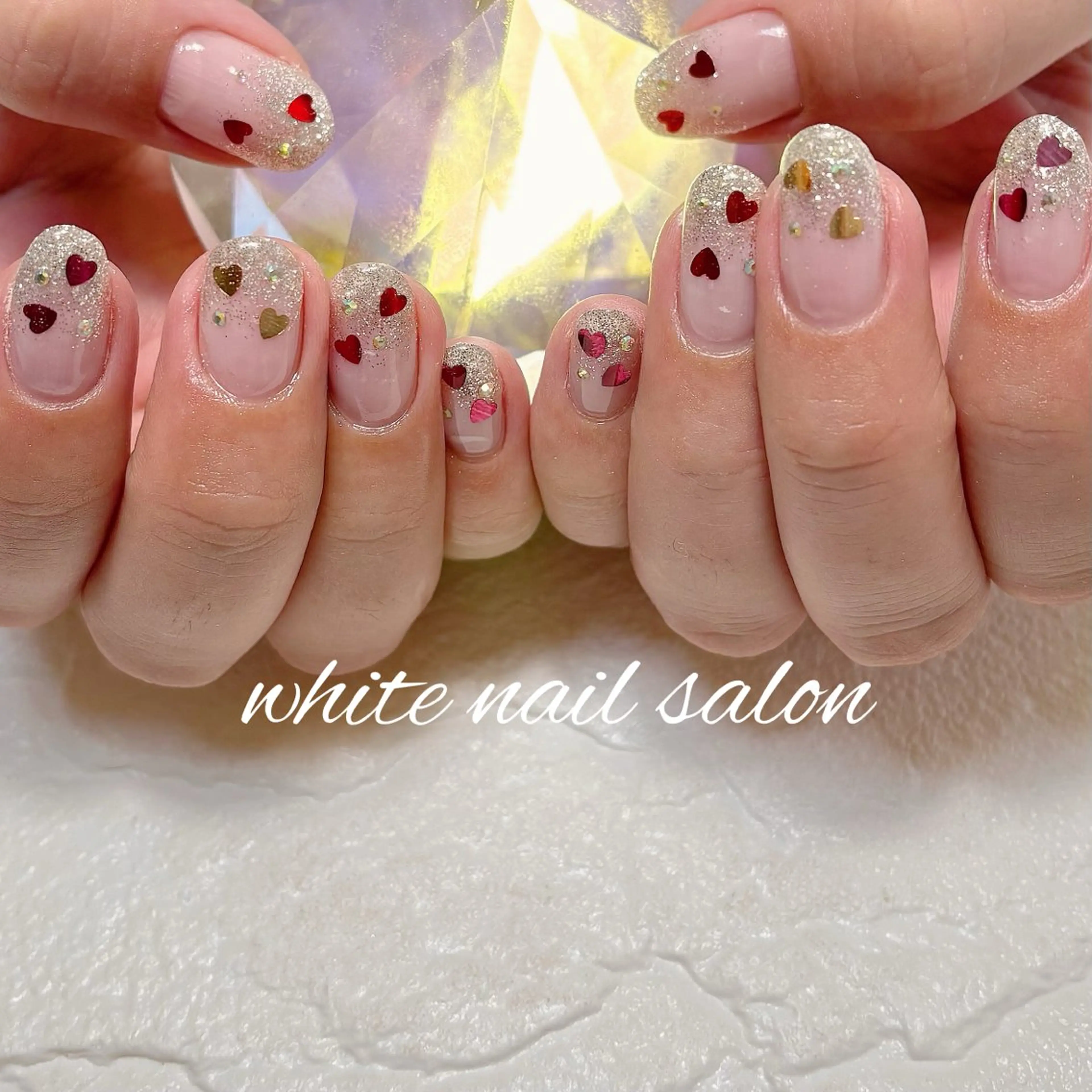 ネイル フットネイル ラメ(グリッター) ハンドネイル white nail salonのネイルデザイン
