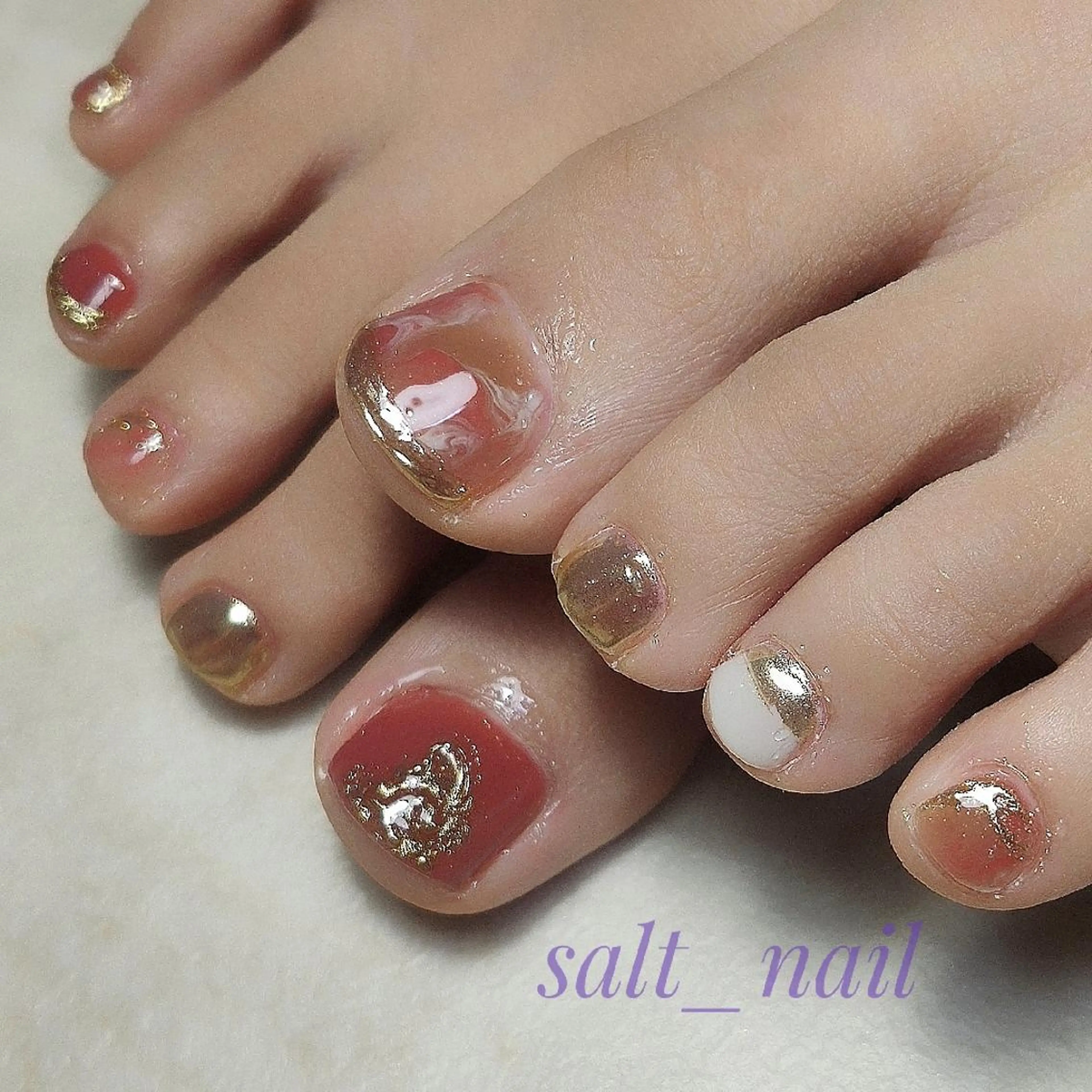 ネイル アートネイル ミラーネイル ニュアンスネイル 個人サロン saltnailのネイルデザイン