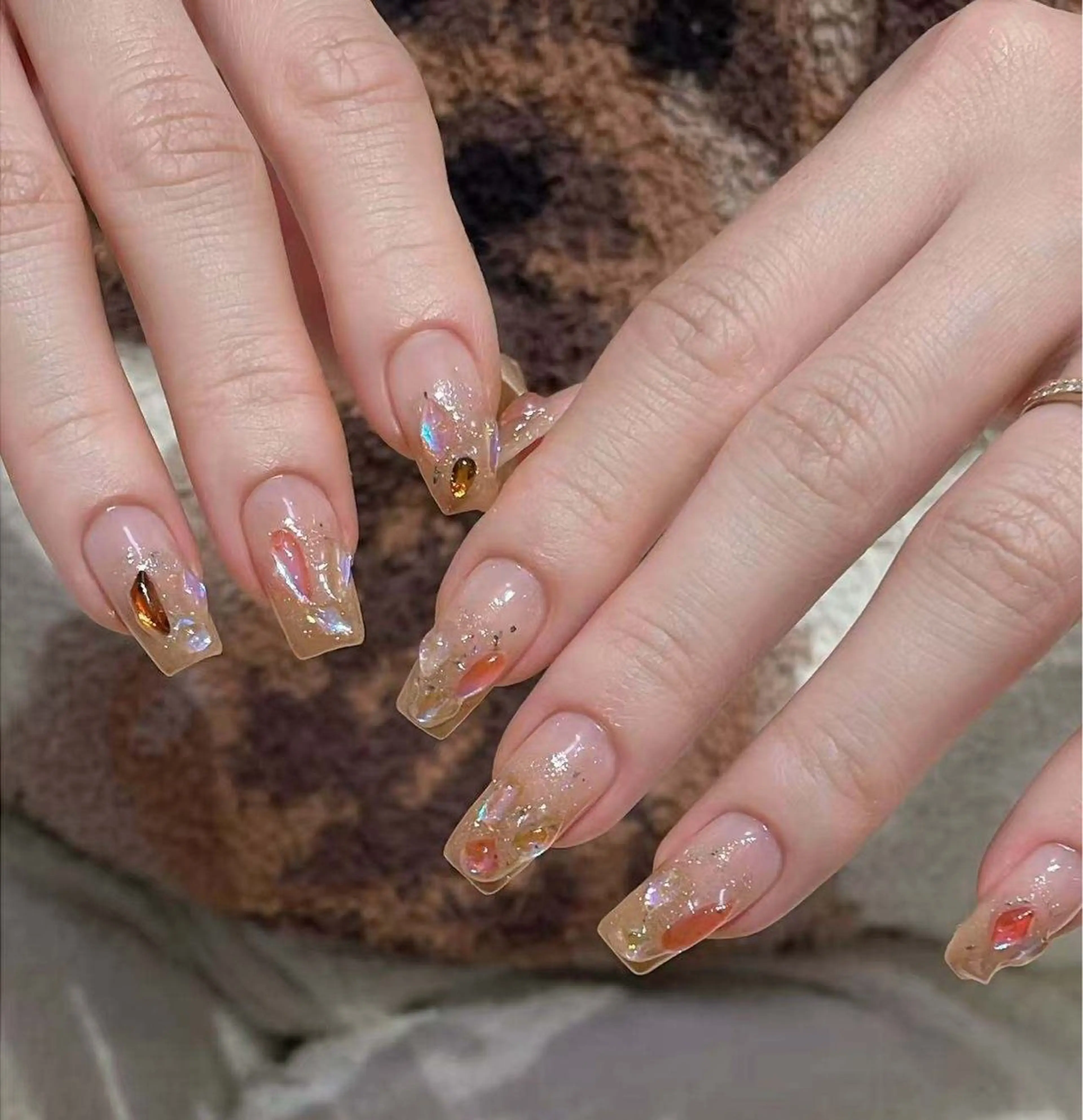 ネイル オーロラネイル フラワーネイル フットネイル フレンチネイル ジェルネイル ハンドネイル BabyYouMi nailのネイルデザイン