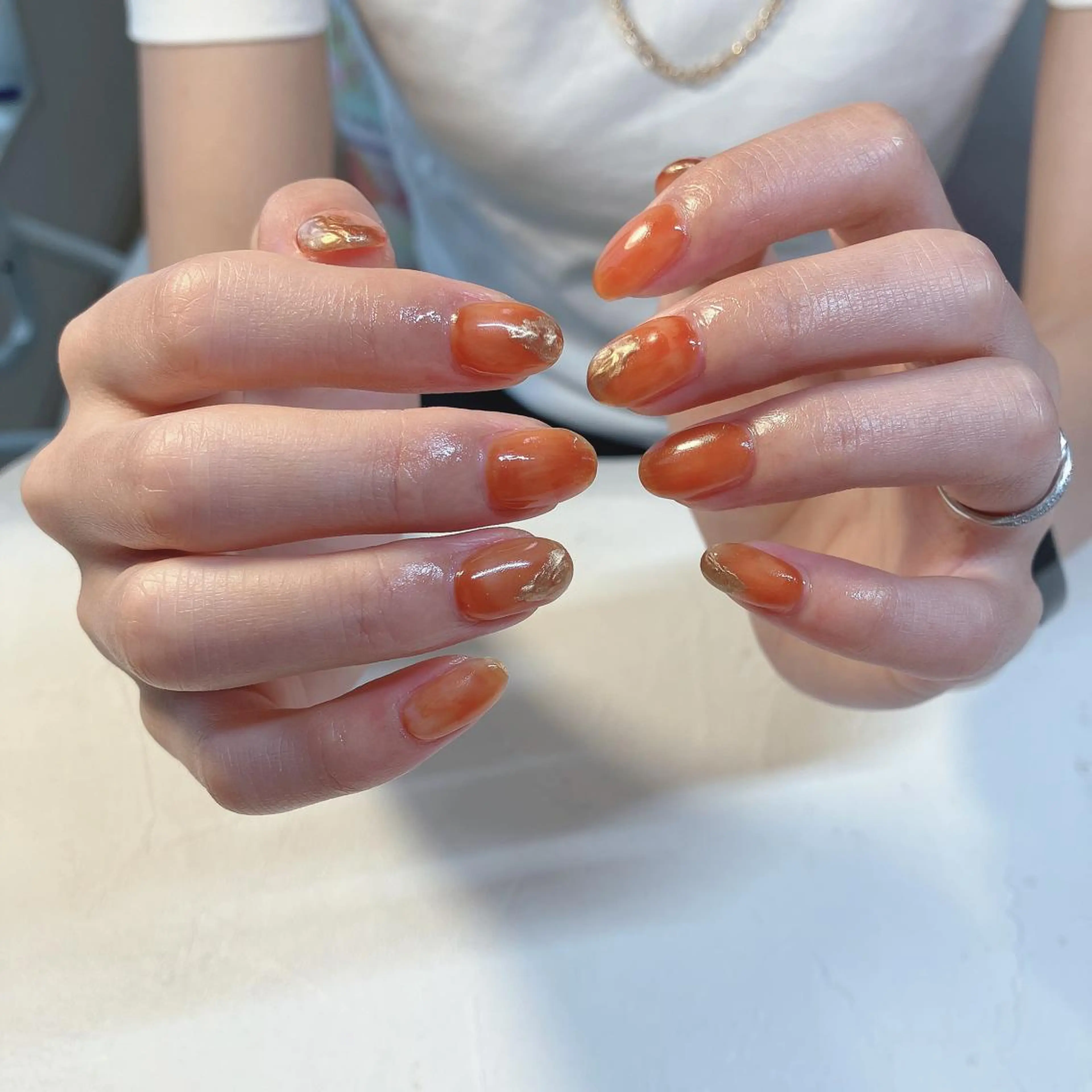 ネイル オレンジ ハンドネイル nails 🎀meのネイルデザイン