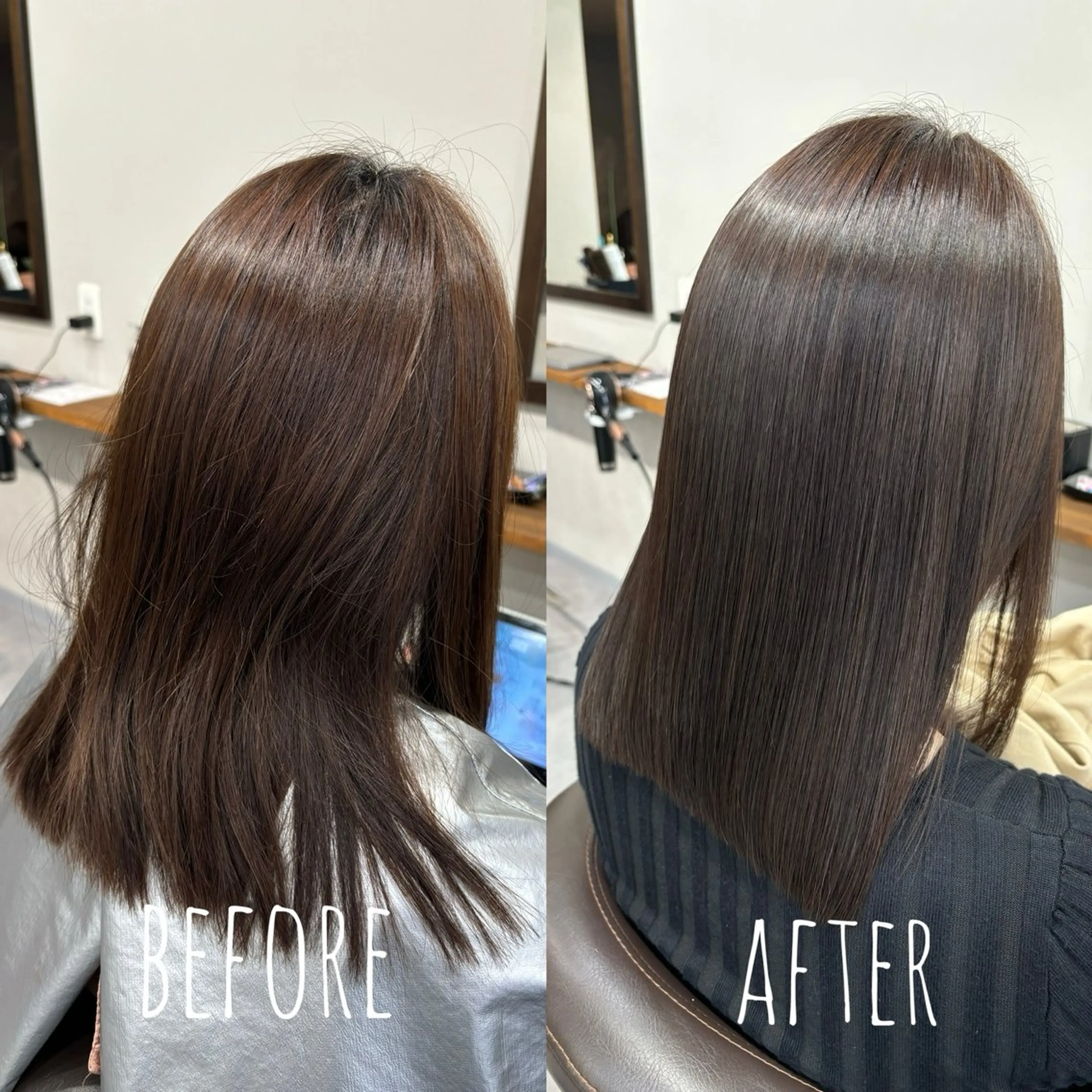 セミロング カット ヘアカラー トリートメント 縮毛矯正、髪質改善／ 松田 龍之介のヘアスタイル