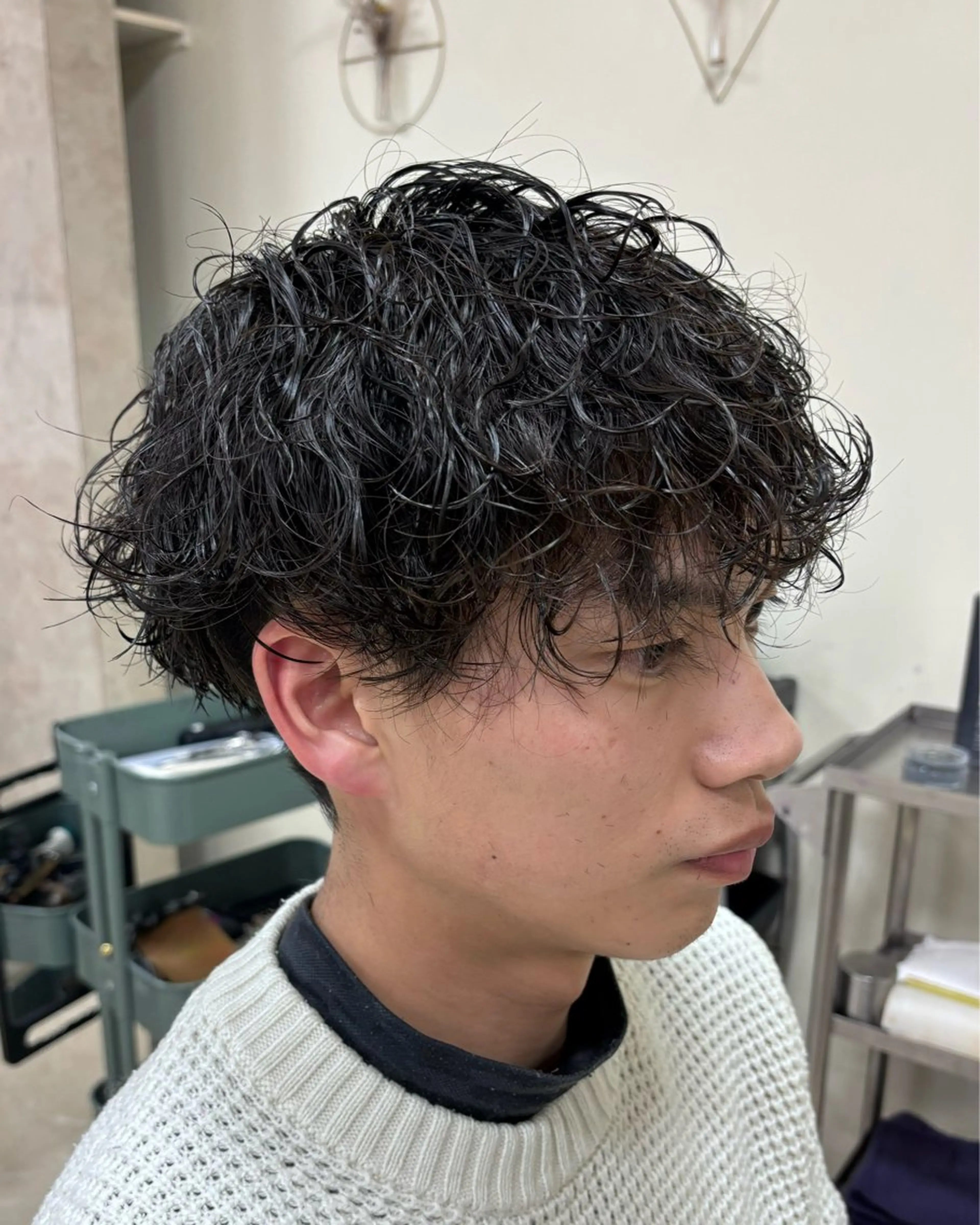 パーマ メンズ 会社で浮かない ビジネスヘア/心斎橋のヘアスタイル