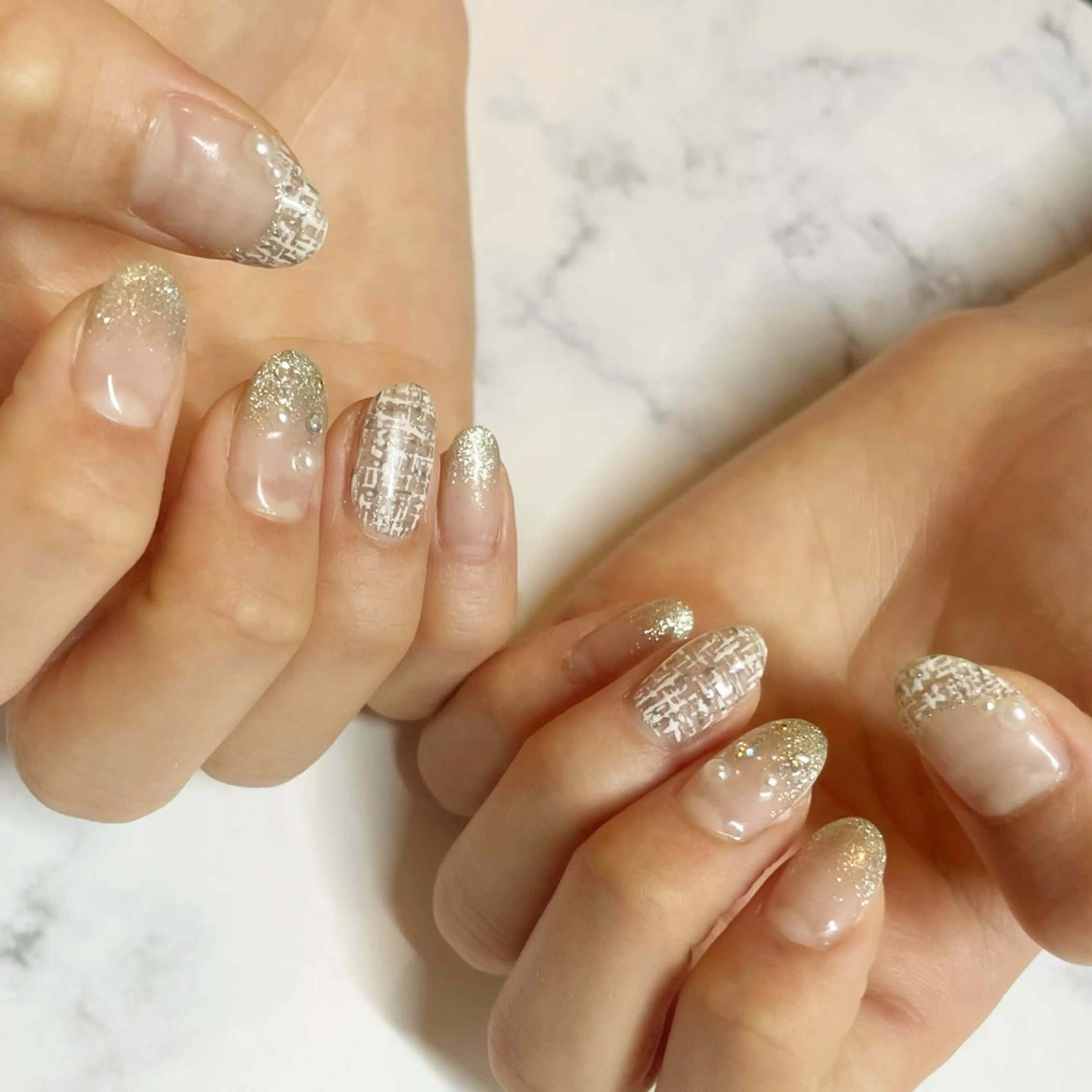 ネイル ツイードネイル ハンドネイル Classy【クラッシー】所属・Classy: Mizukiのネイルデザイン