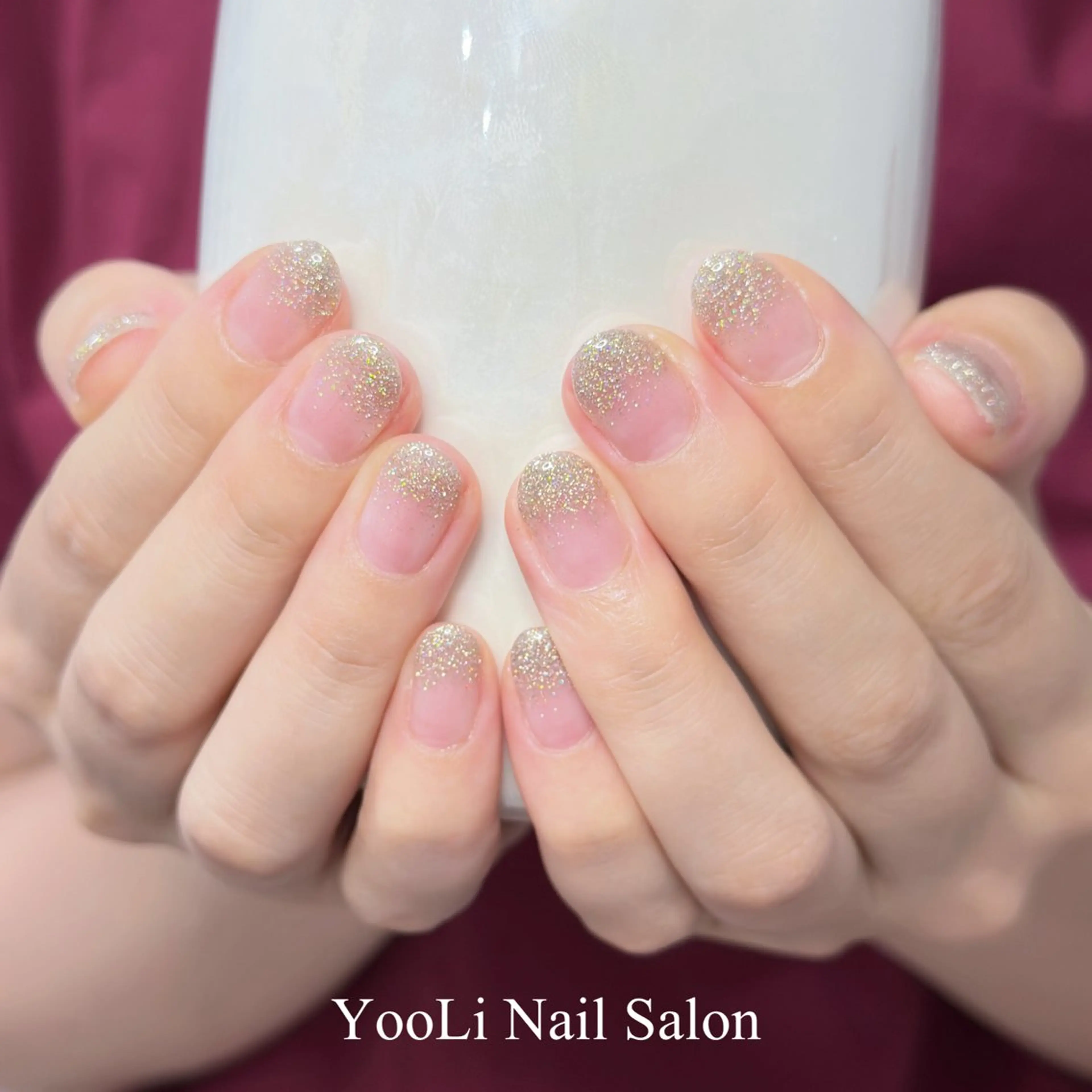 ネイル オーロラネイル チークネイル フレンチネイル ガラスフレンチ グラデーション 🎀 あやのネイルデザイン