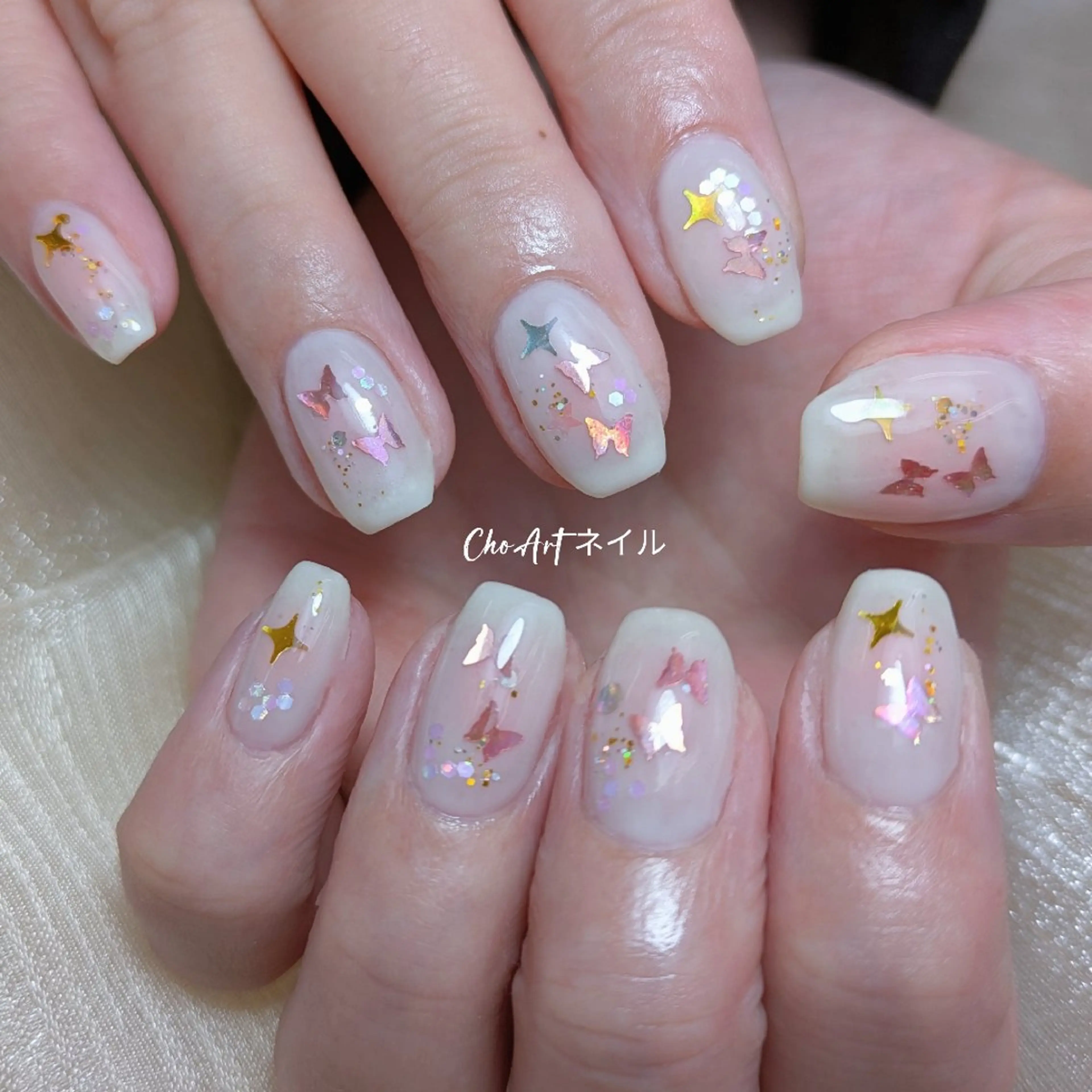 ネイル アートネイル チークネイル ホログラムネイル キラキラネイル ラメ(グリッター) Cho Artネイル所属・Cho Art ネイルのネイルデザイン