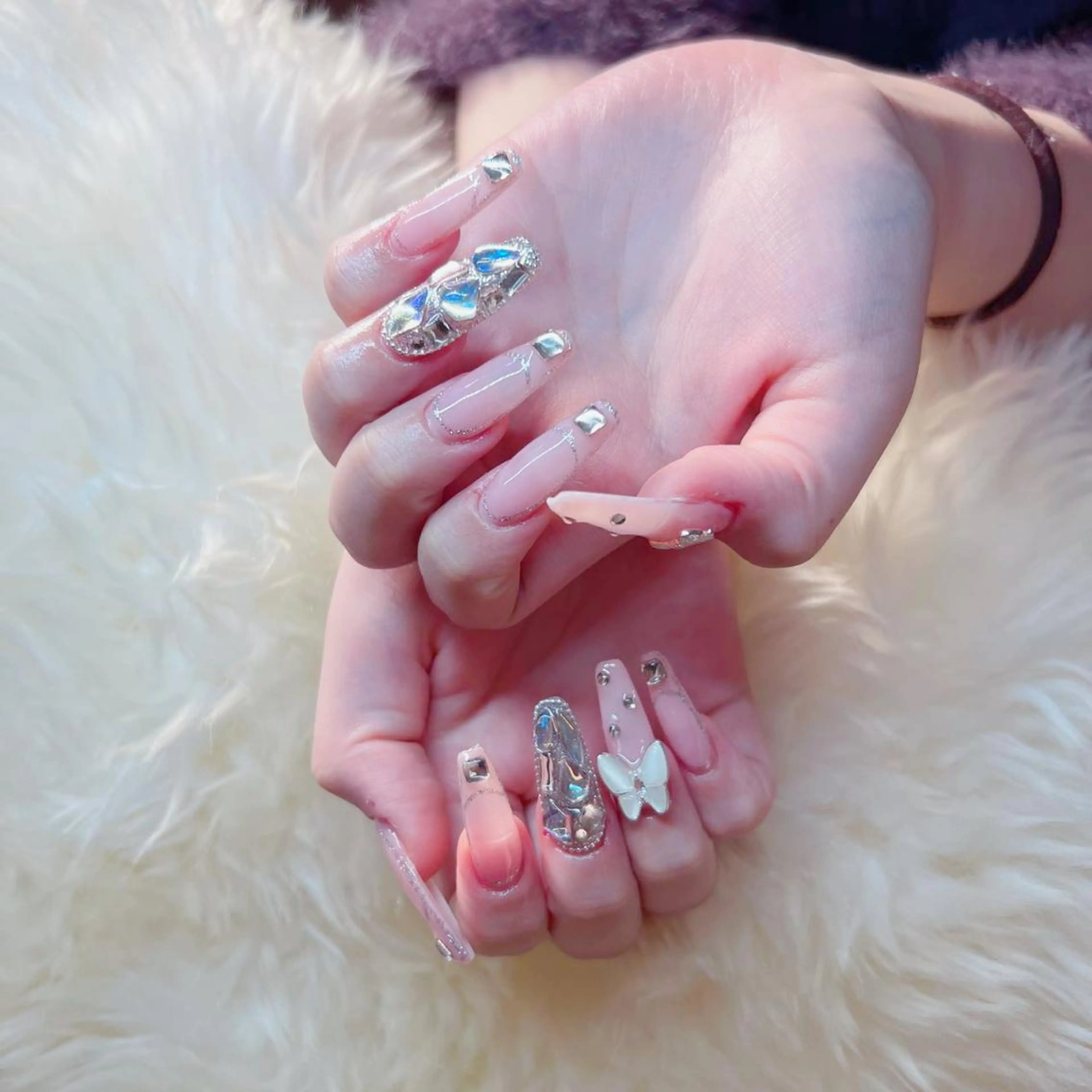 ロング ハンドネイル ハンドケア 💜MIYA nail川崎店のネイルデザイン