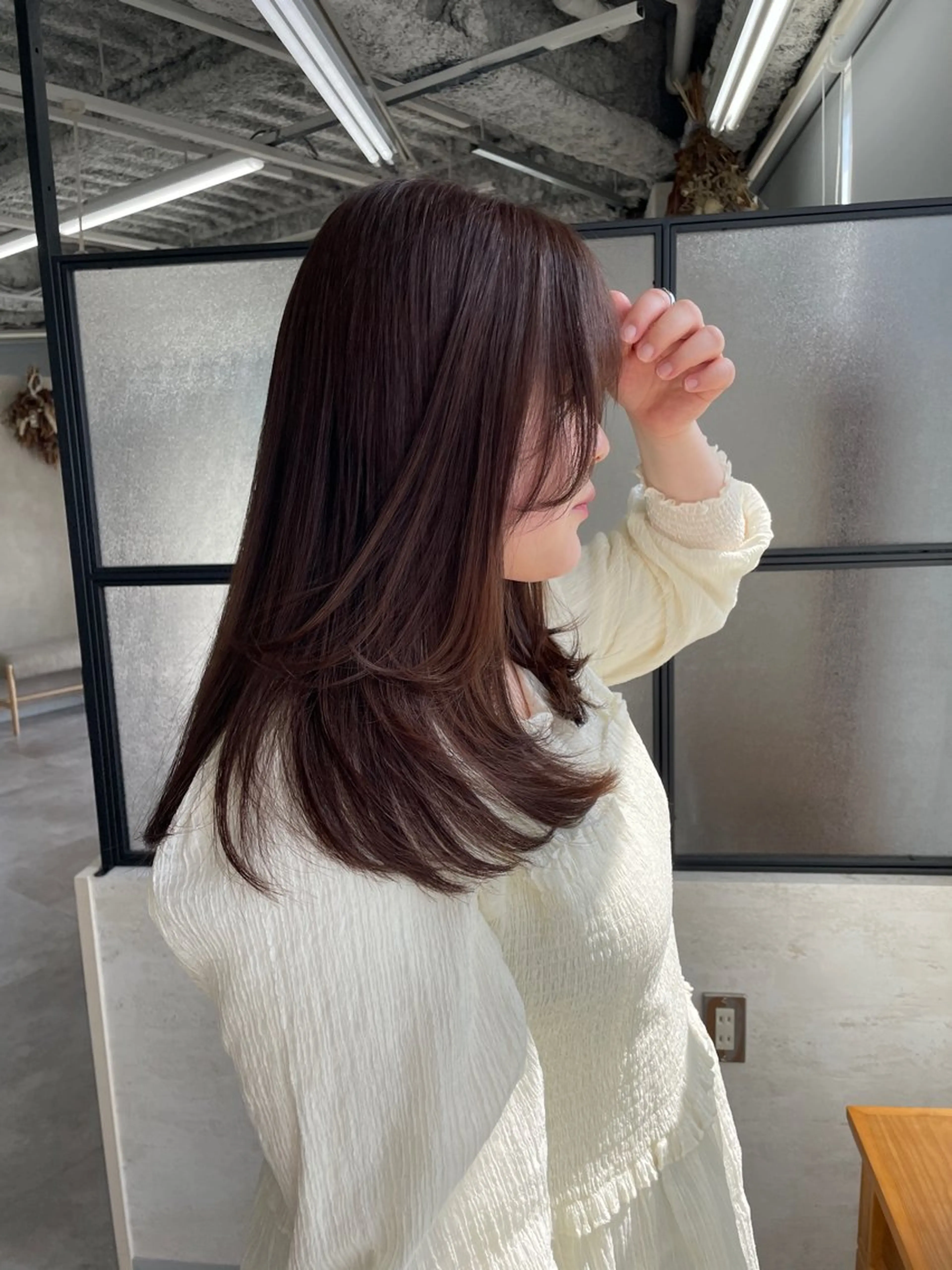 セミロング カラー レイヤーカット maria soa/艶髪ヘアのヘアスタイル