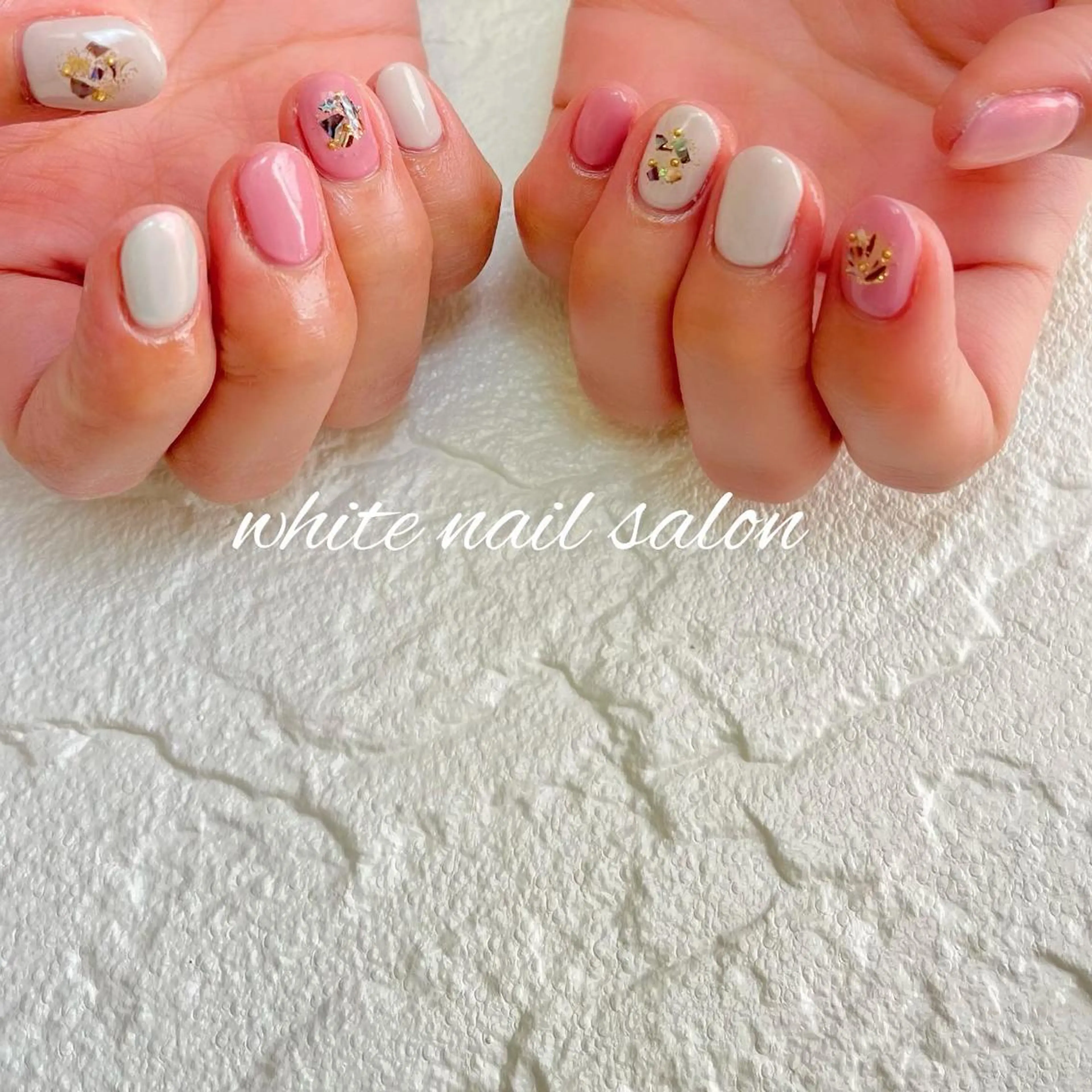 ネイル フットネイル ジェルネイル ハードジェル ラメ(グリッター) 持ち込み ハンドネイル white nail salonのネイルデザイン
