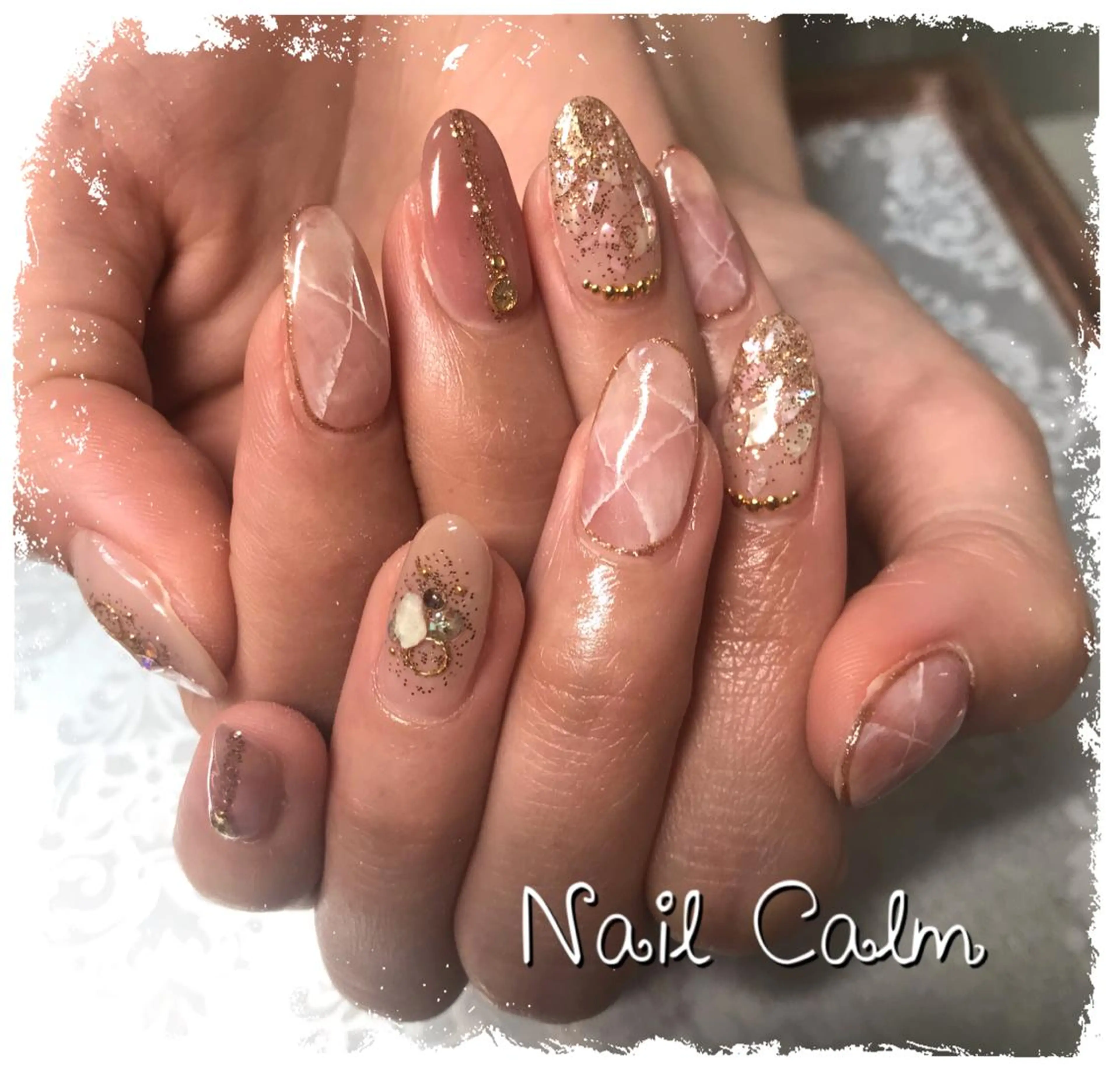 ネイル 大理石ネイル(マーブル) ハンドネイル Nail Calm所属・プライベートサロン Calmのネイルデザイン