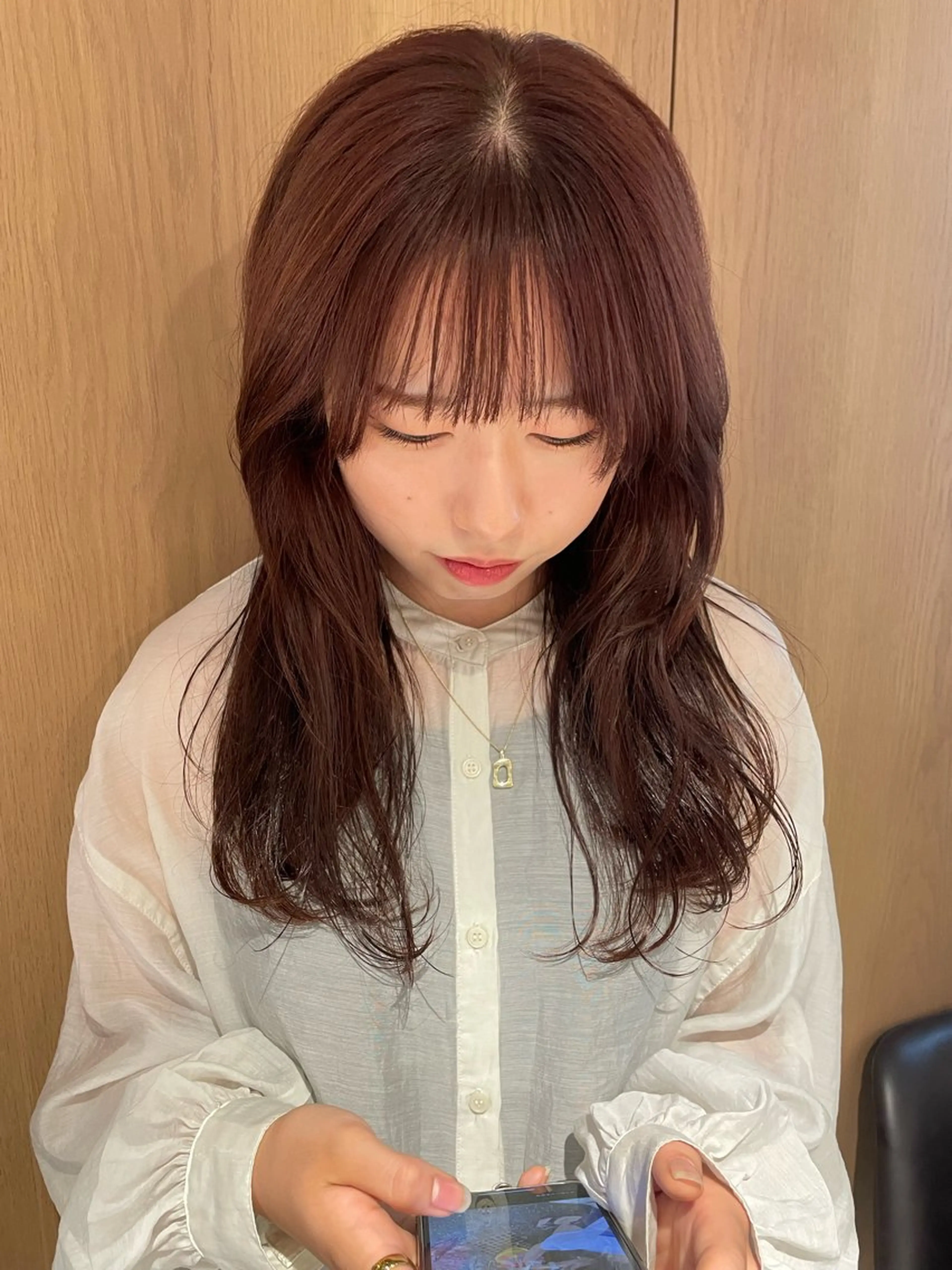 ロング カラー ブラウンカラー レッドカラー レッドブラウン ヘアカラー トリートメント mei｜顔まわり ×透明感カラーのヘアスタイル