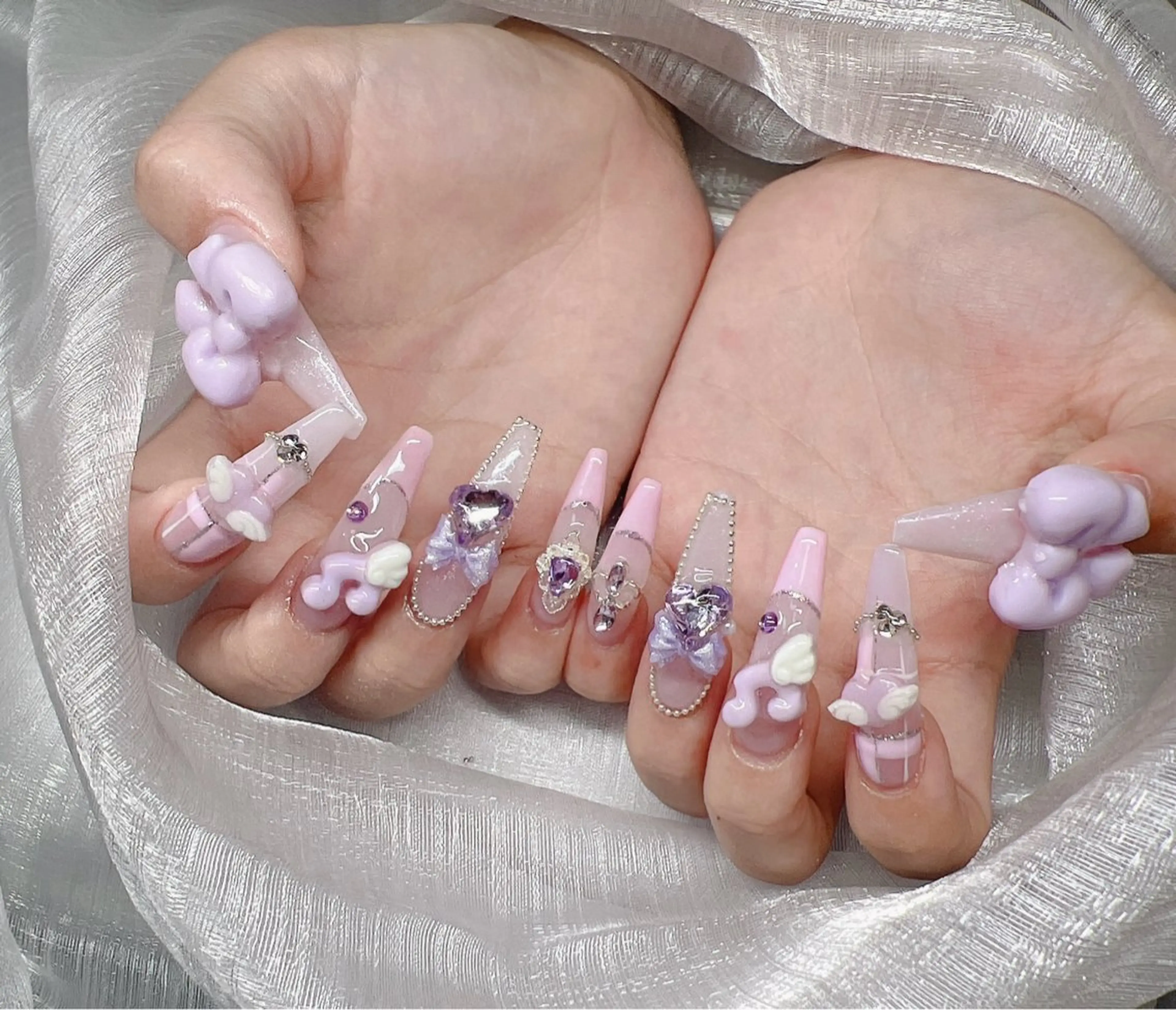 ネイル 長さ出し グラデーション 卒業式 キラキラネイル マグネットネイル ハンドネイル Lee Nailsのネイルデザイン