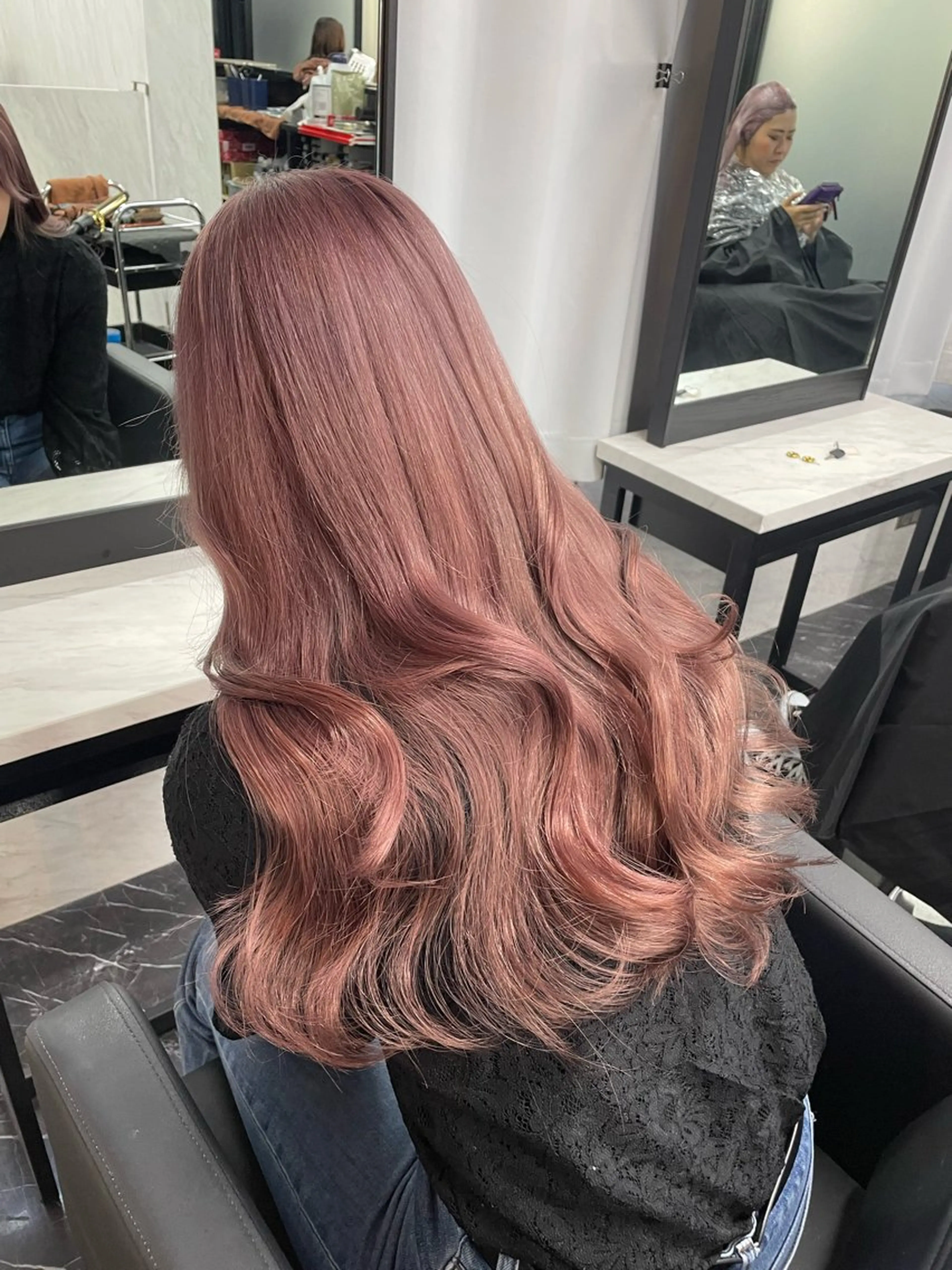 ロング カット ヘアカラー トリートメント Ria OSAKA　梅田所属・マリカ🦋韓国 ハイトーン/エクステのヘアスタイル