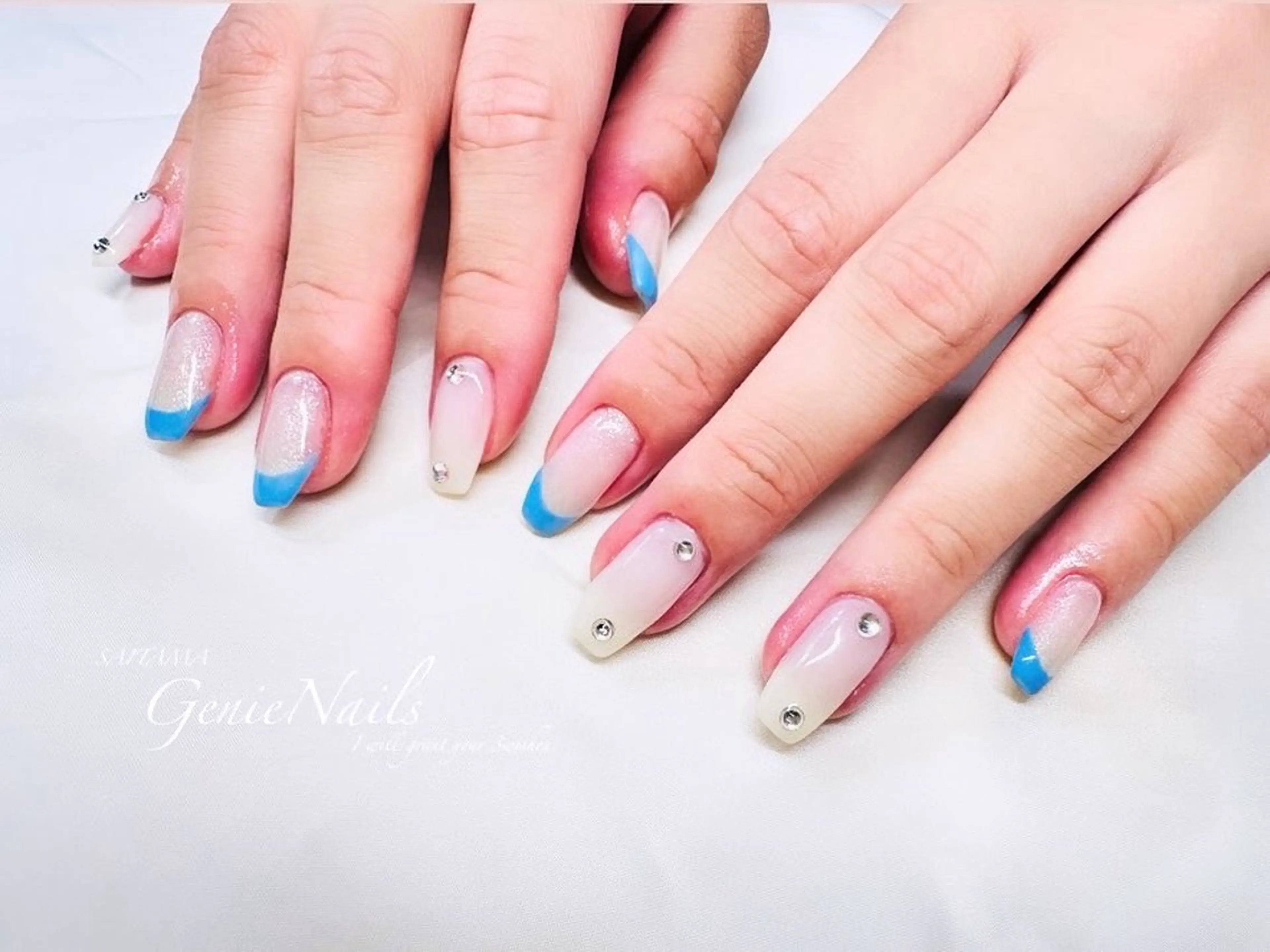 メンズ ネイル アートネイル 長さ出し ロングネイル 持ち込み シンプルネイル Genie Nailsのネイルデザイン