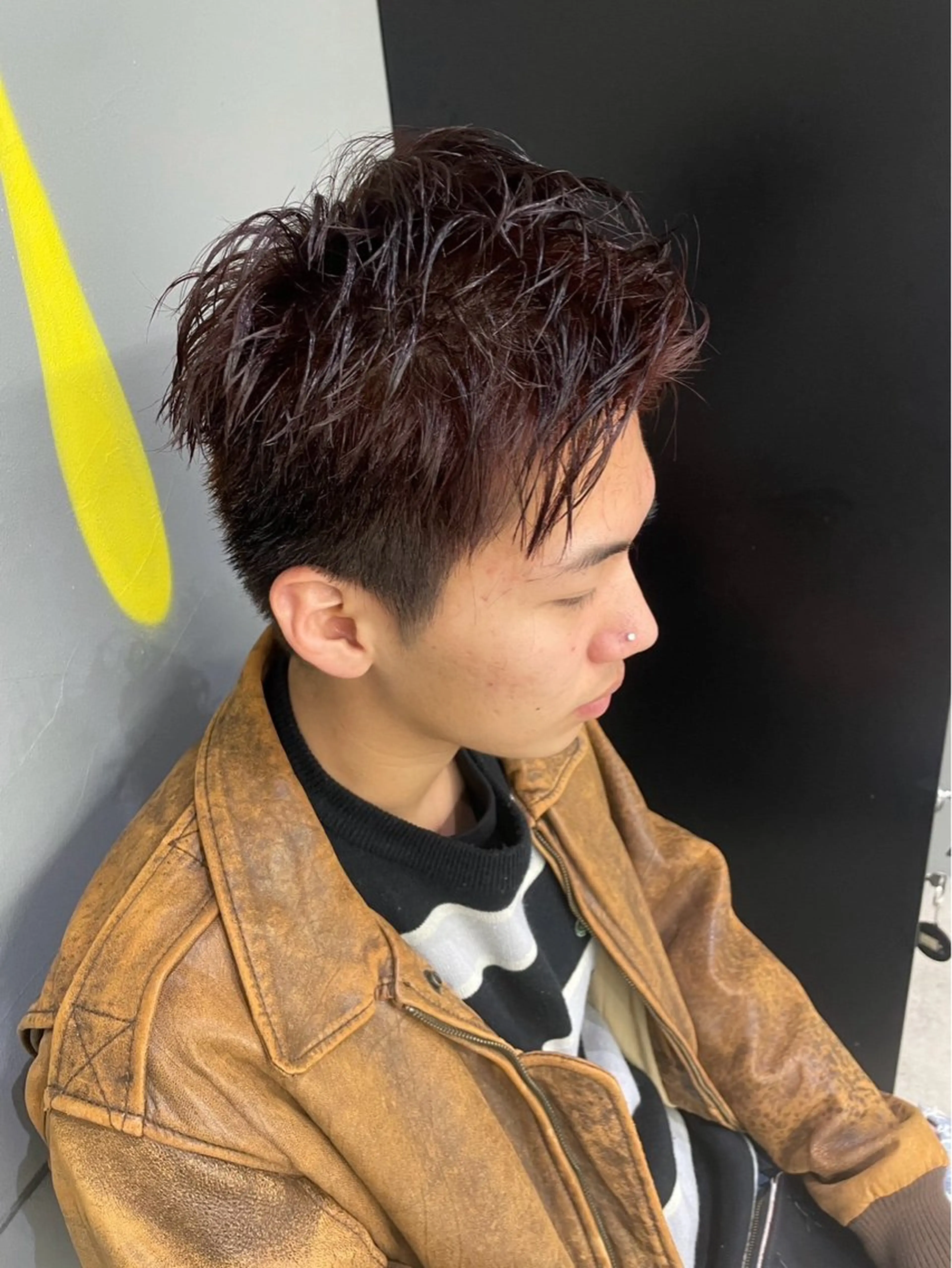 ショート カラー メンズ カット ヘアカラー メンズ専門サロン wokeのヘアスタイル