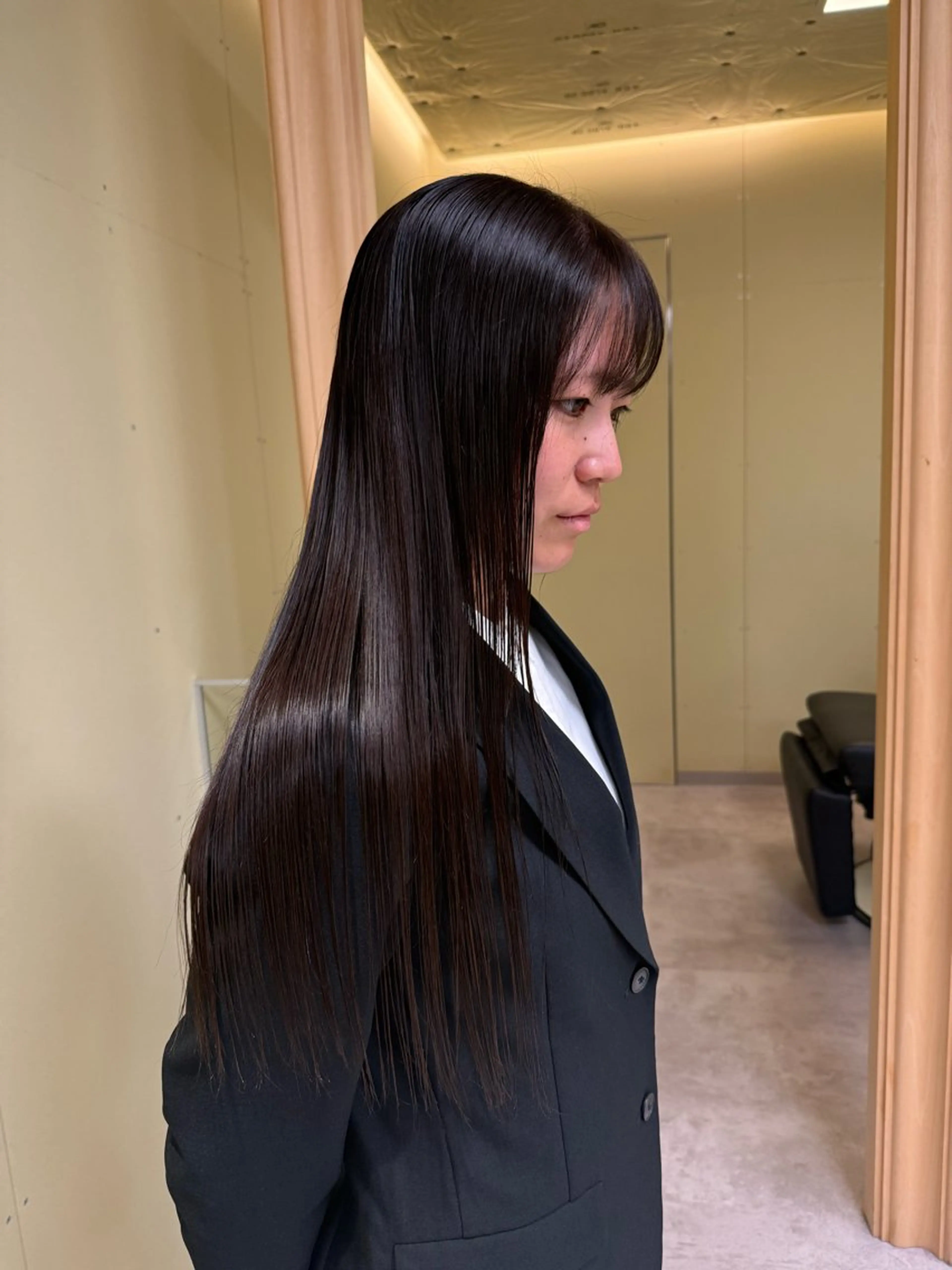 ロング カット 縮毛矯正 トリートメント 伶風/ボブ/ ヘーゼルベージュのヘアスタイル