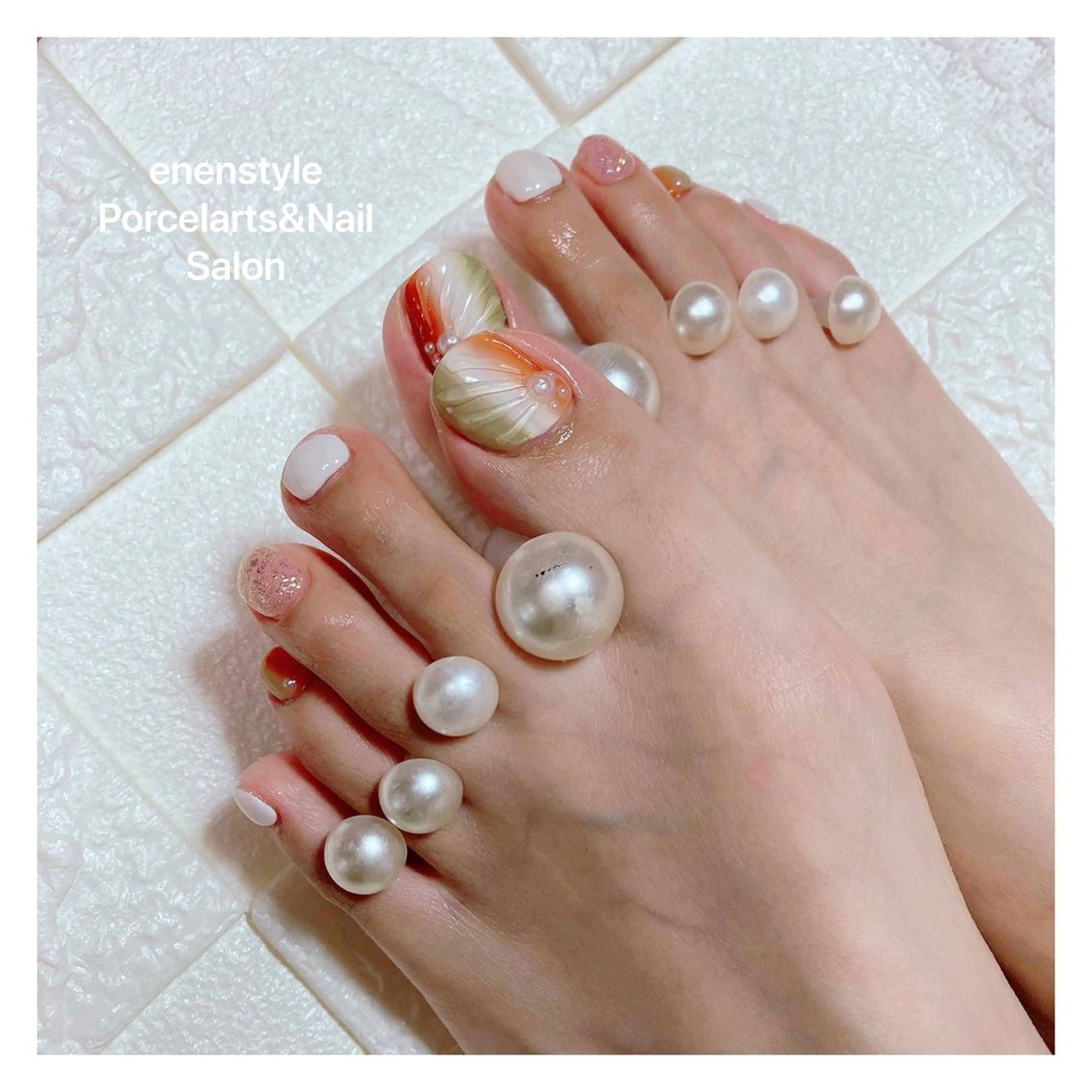 ショート ネイル ハンドネイル フットネイル 👑enen style👑のネイルデザイン